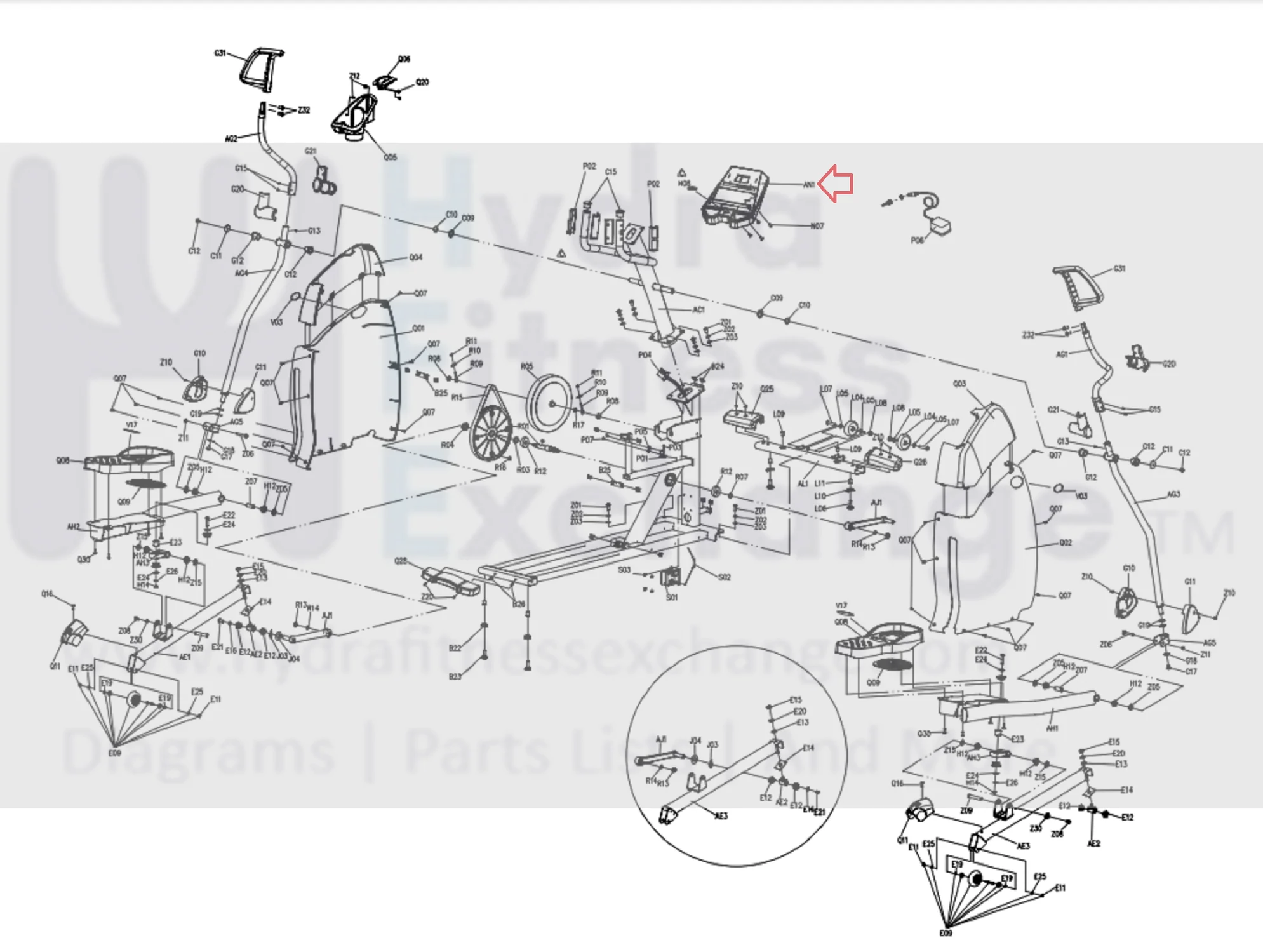 Horizon Fitness CSE4.6 - EP134B Elliptical Display Console Assembly 051540-AX - Image 2
