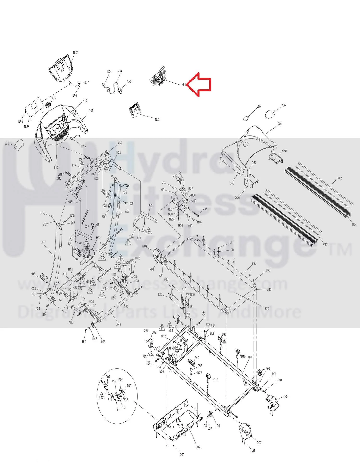 Horizon Fitness CST3.5 Treadmill Overlay 003050-BX - Image 3