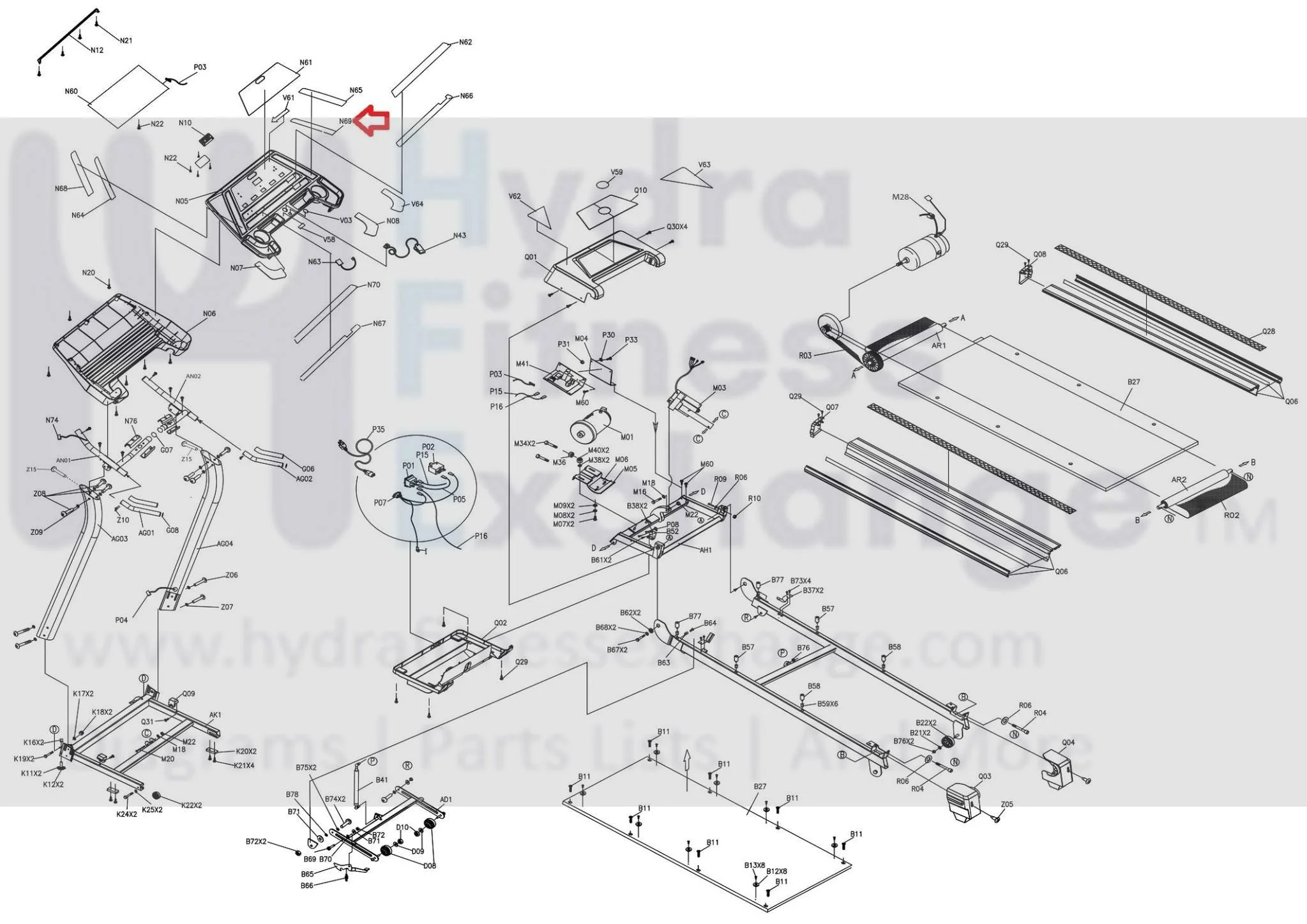 Horizon Fitness CST3.6 CST4.6 Treadmill Right Membrane Speed Keys 056515-A - Image 3