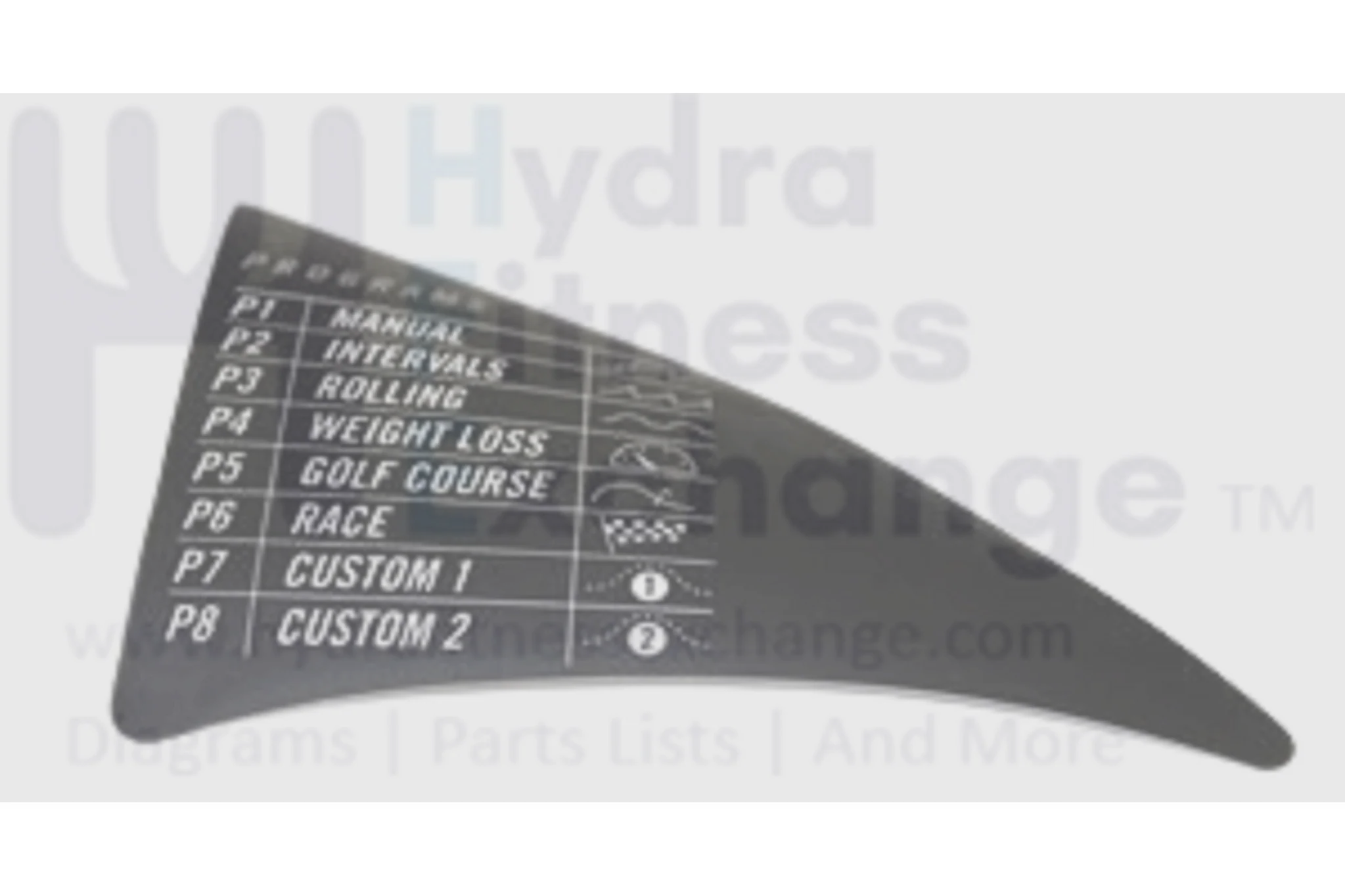 Horizon Fitness CST4.5 Treadmill Decal Program 006502-A