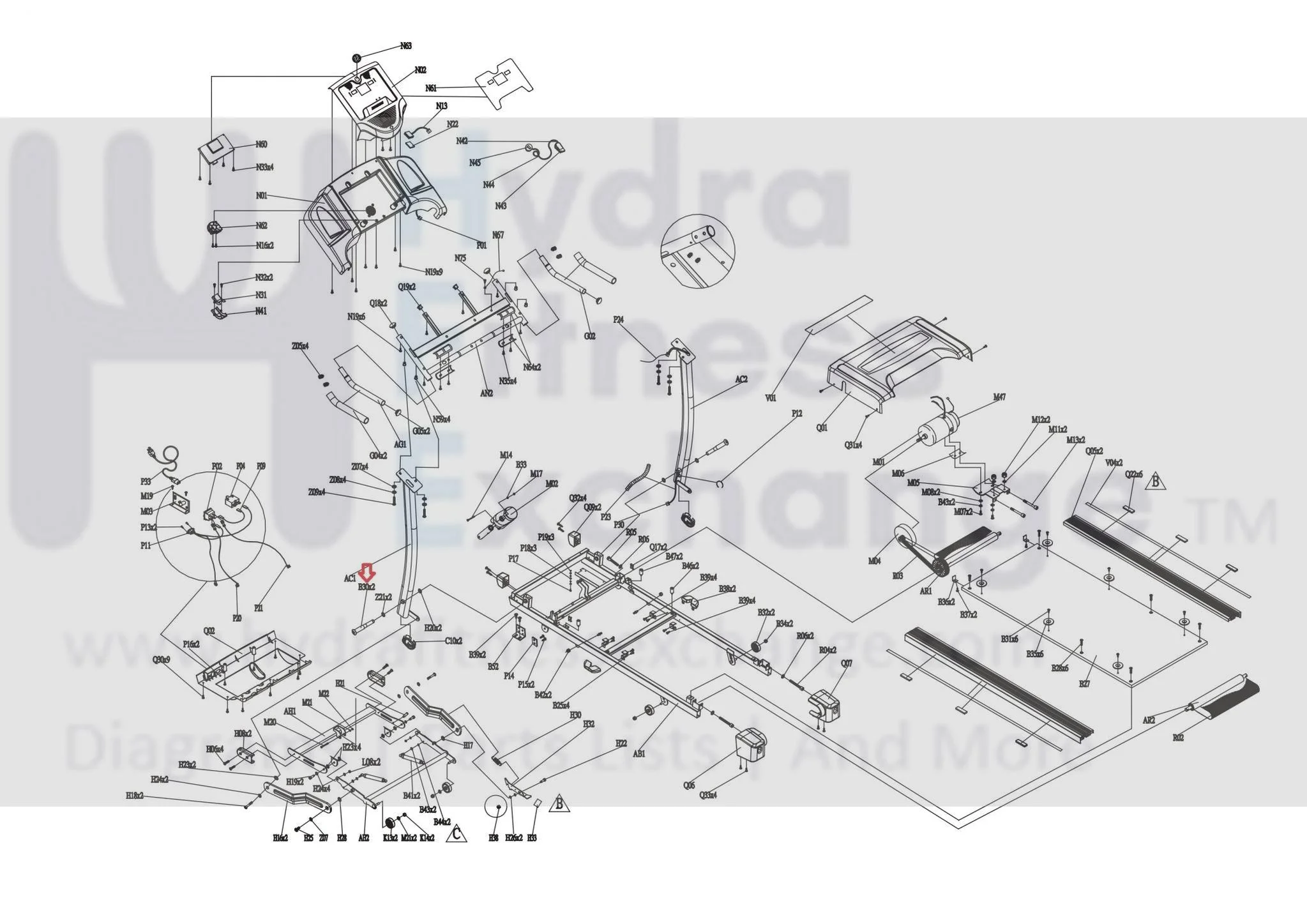 Horizon Fitness CT5.0 GS1040T LS780T SC2250T T401 T91 T92 095629 Treadmill Console Fixing Axle 095629 - Image 3