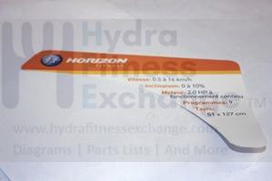 Horizon Fitness CT5.0 TM602B Treadmill Right Sticker Console 102136 - Image 2