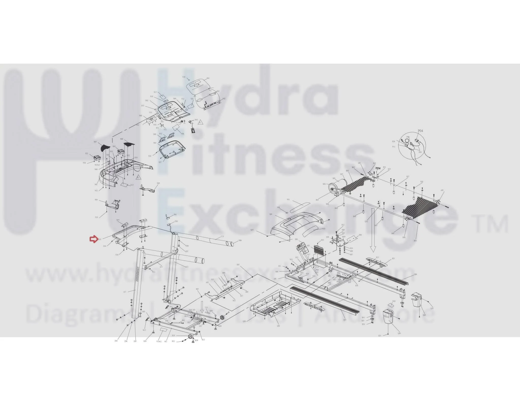 Horizon Fitness CT5.1 T701 Treadmill Console Base Set 1000097228 - Image 3