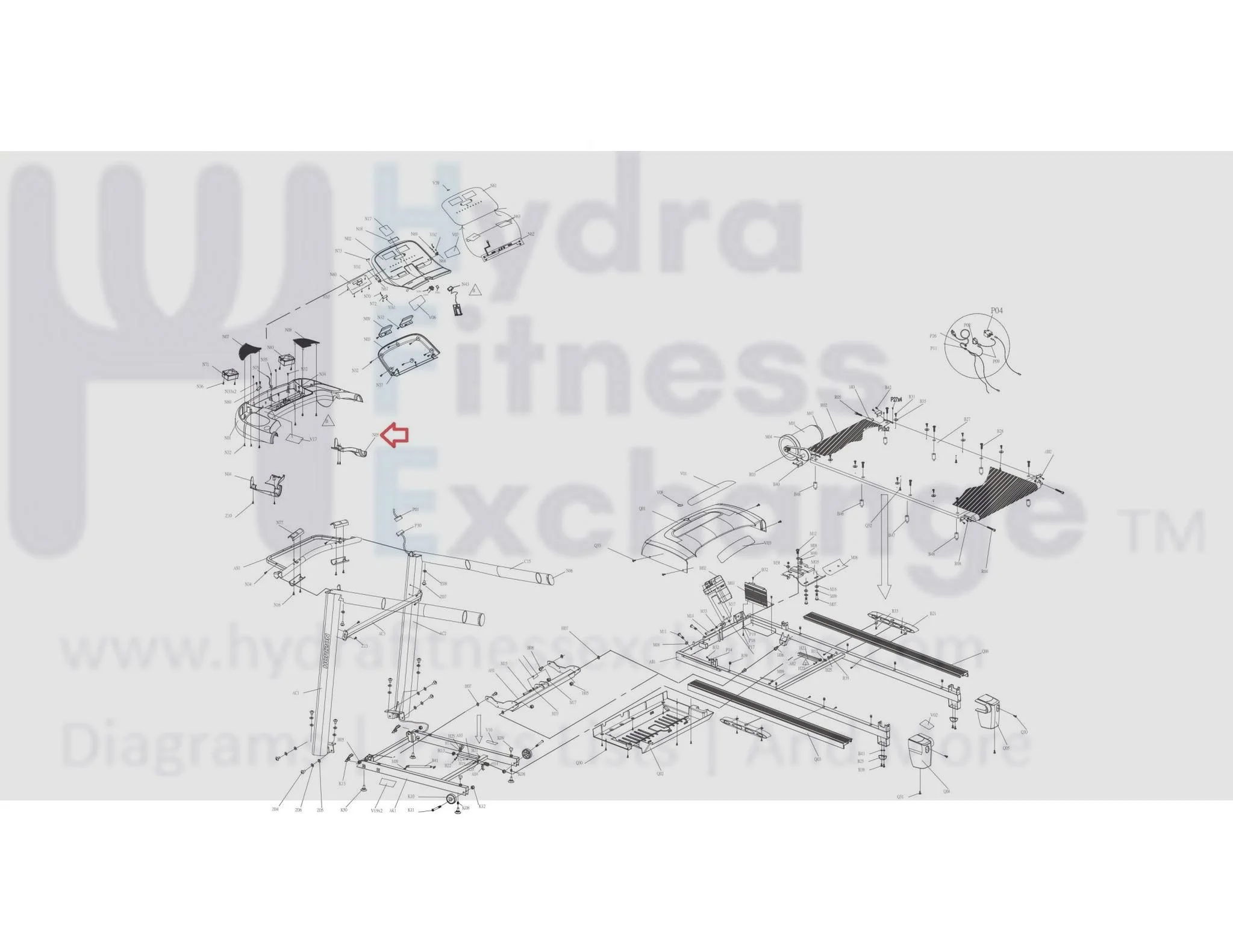 Horizon Fitness CT5.1 T701 Treadmill Right Handlebar Cover 1000092337 - Image 3