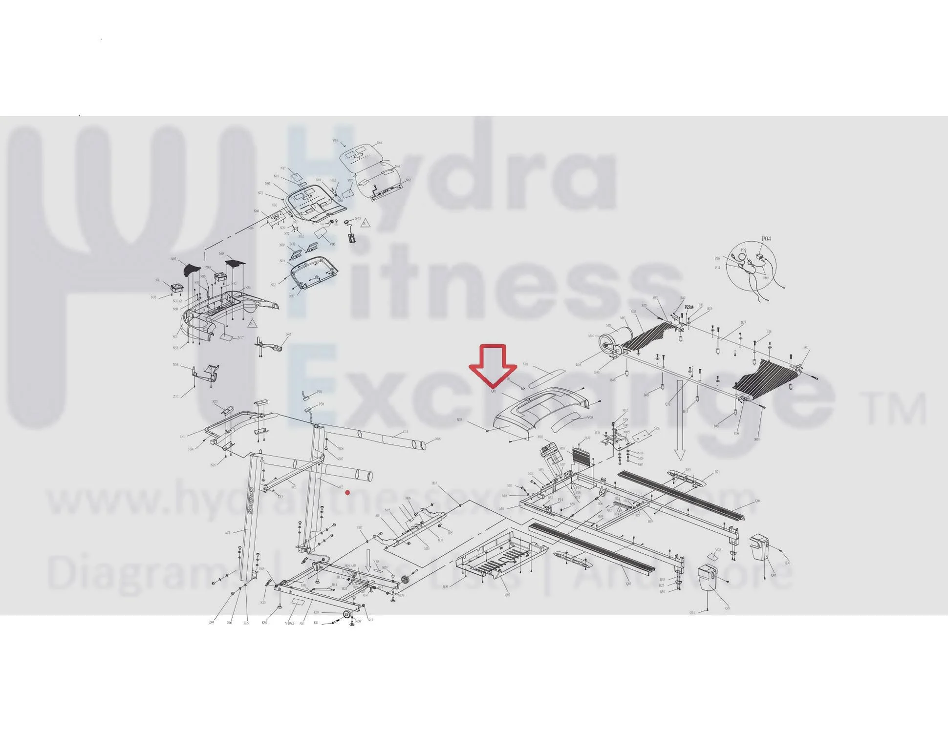 Horizon Fitness CT5.1 T701 Treadmill Upper Motor Cover 1000092675 - Image 3
