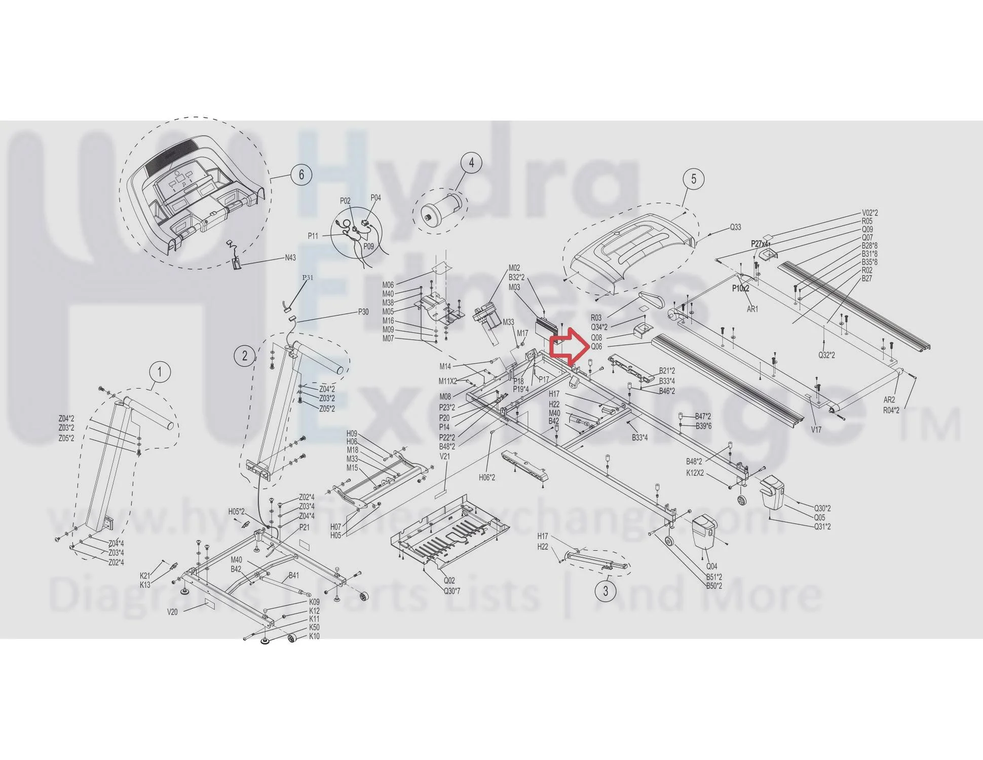 Horizon Fitness CT5.3 Treadmill Left Side Rail 1000213435 - Image 3
