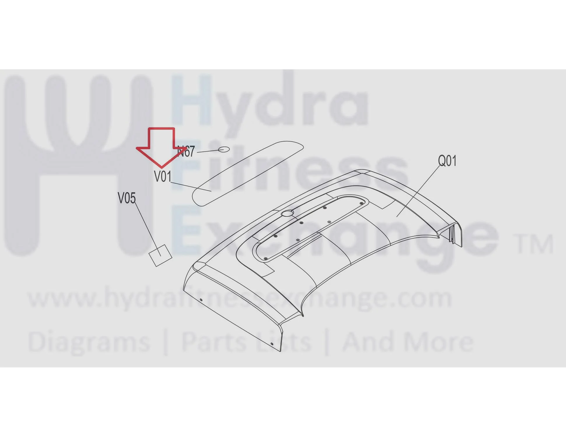 Horizon Fitness CT5.3 Treadmill Upper Motor Cover Accent Piece Decal 1000212444 - Image 3