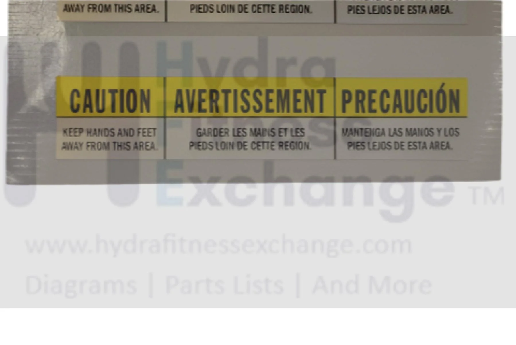 Horizon Fitness Ct5.4 T101-04 LS8.0T-C2 Treadmill Warning Label 1000300790