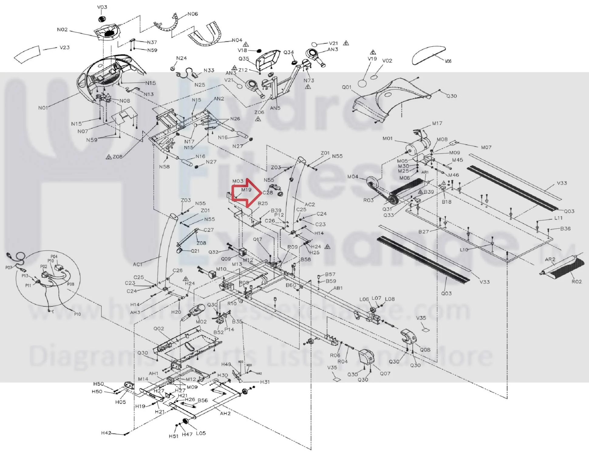 Horizon Fitness CT61 30518 T10K T62 T63 T64 T71 T72 Treadmill Right Strengthen Mast Tube 014857-AA - Image 3