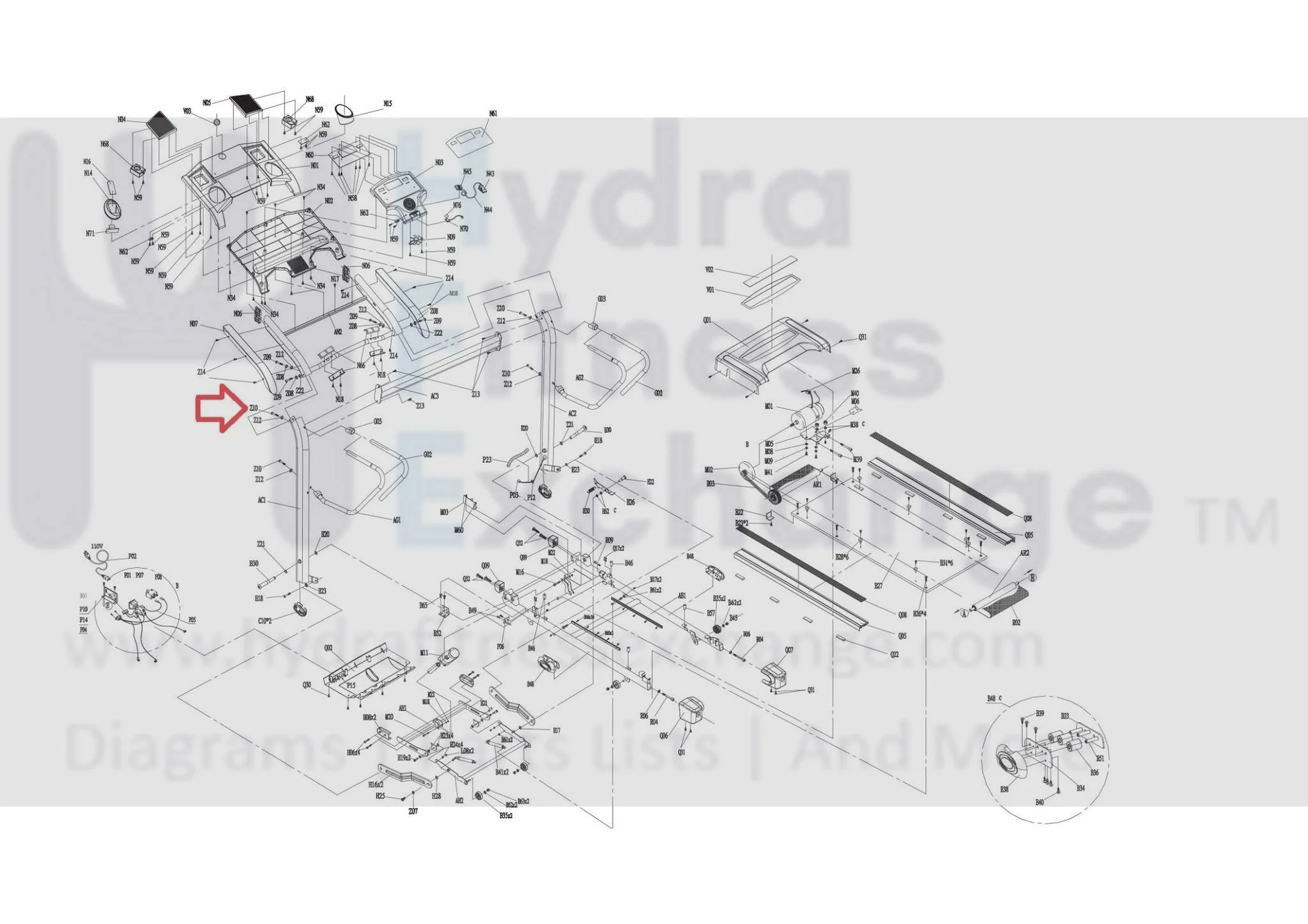 Horizon Fitness CT7.0 CT83 T84 T93 Treadmill Umbrella Hex Socket Screw M8x1.25Px120 079300 - Image 3