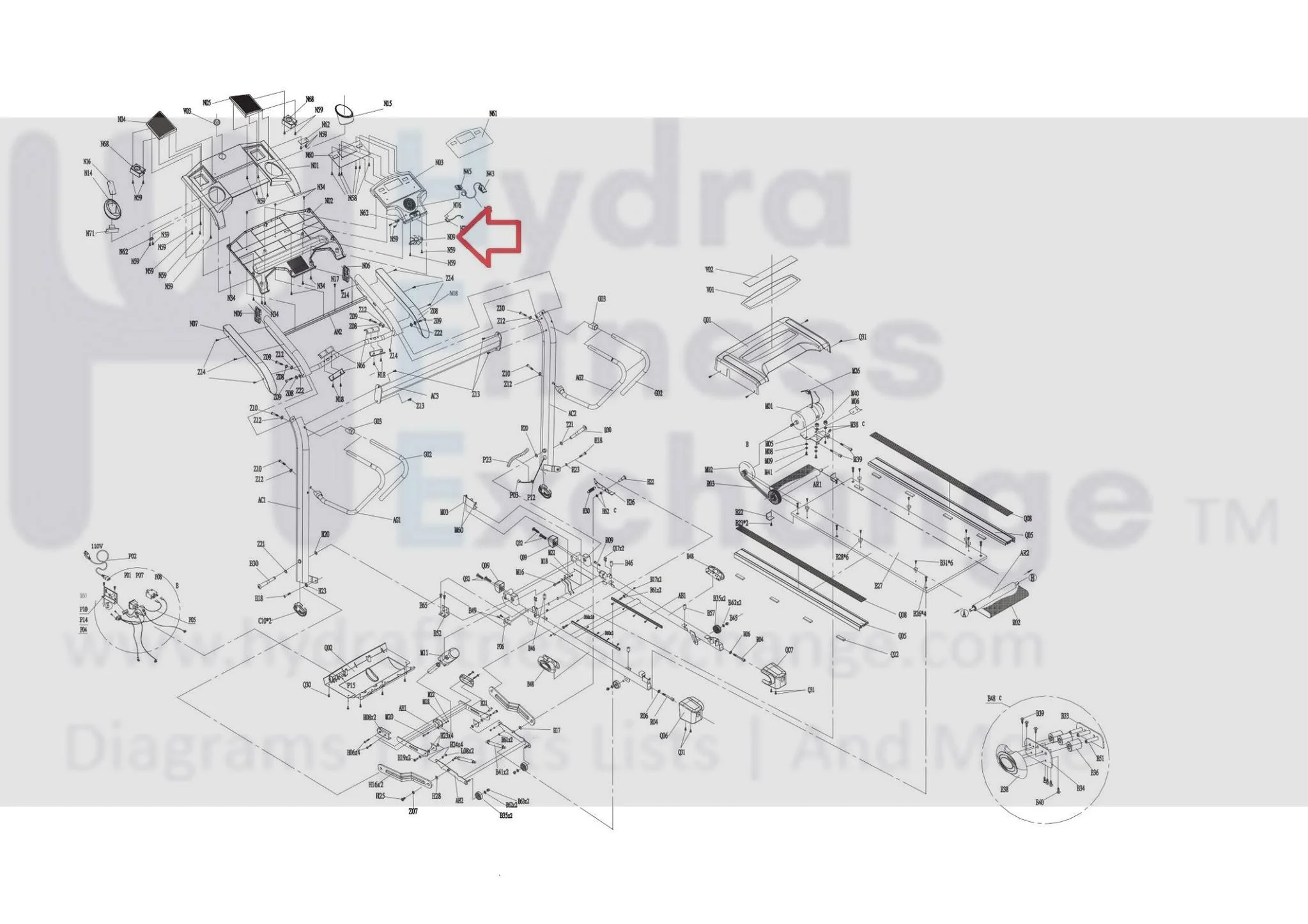 Horizon Fitness CT7.0 T93 Treadmill DC Fan Assembly 12V 097923 - Image 3