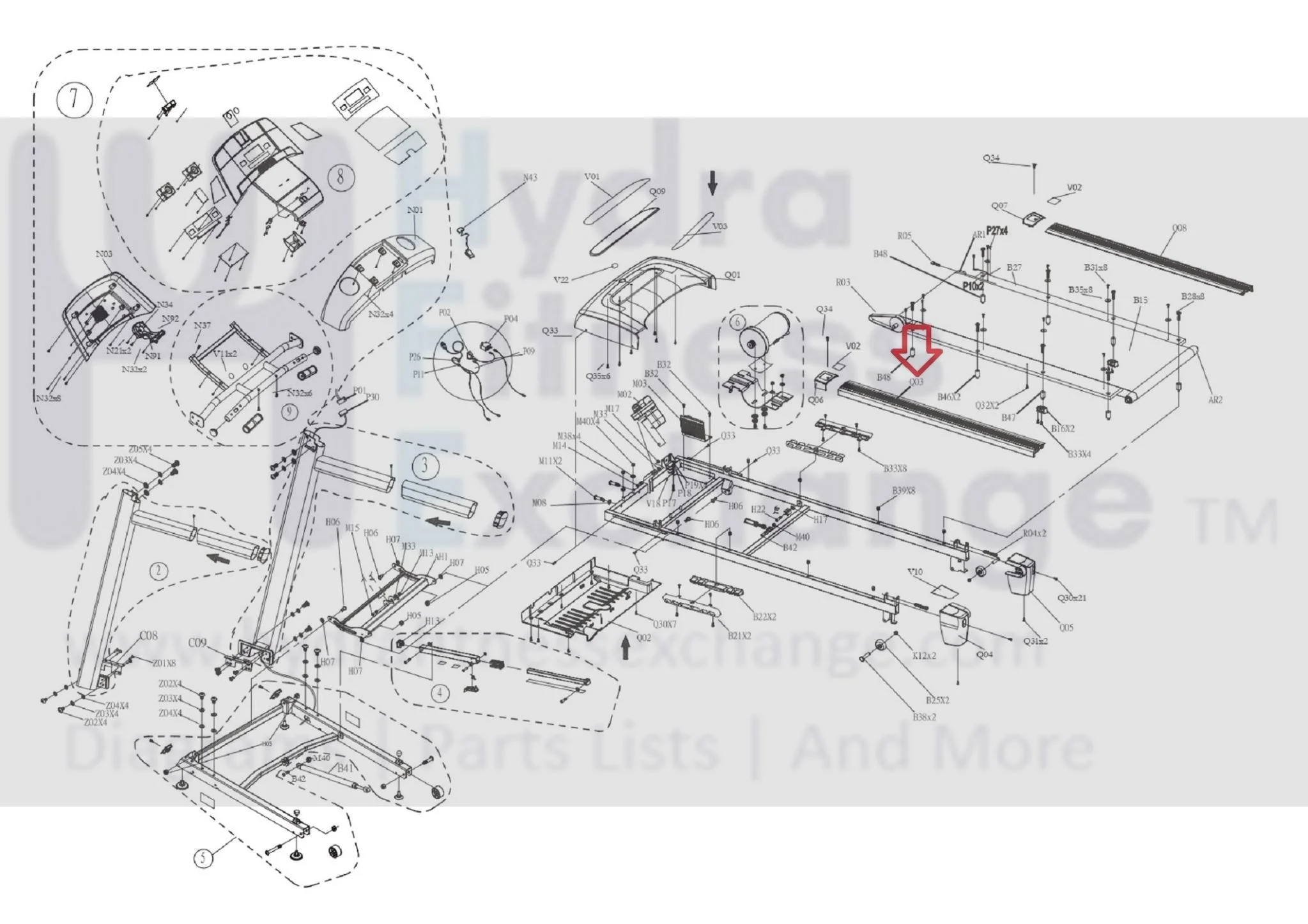 Horizon Fitness CT7.1 T102 T202 Treadmill Left Side Rail 1000231814 - Image 3