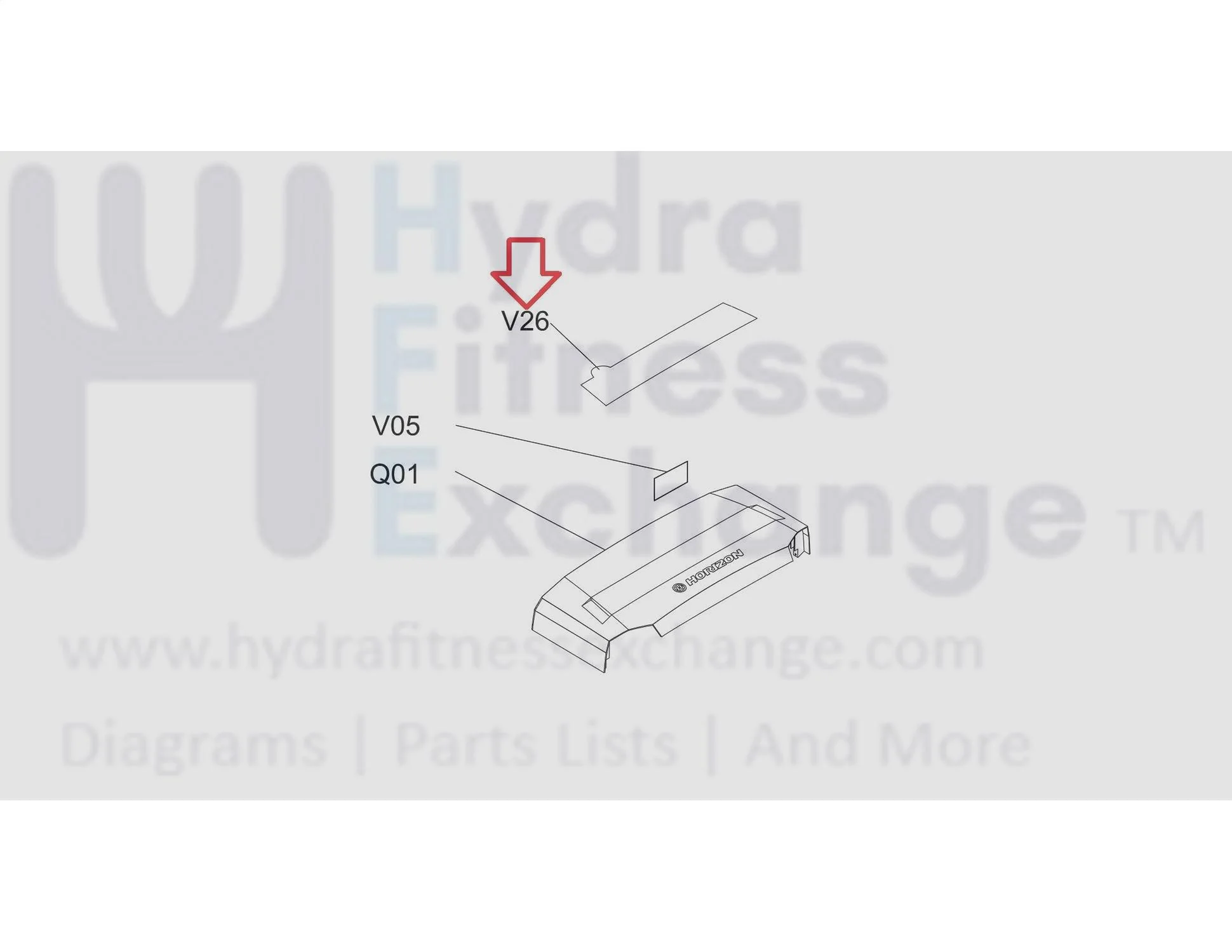 Horizon Fitness CT7.2 Treadmill Pop Motor Sticker Cover 1000308299 - Image 3