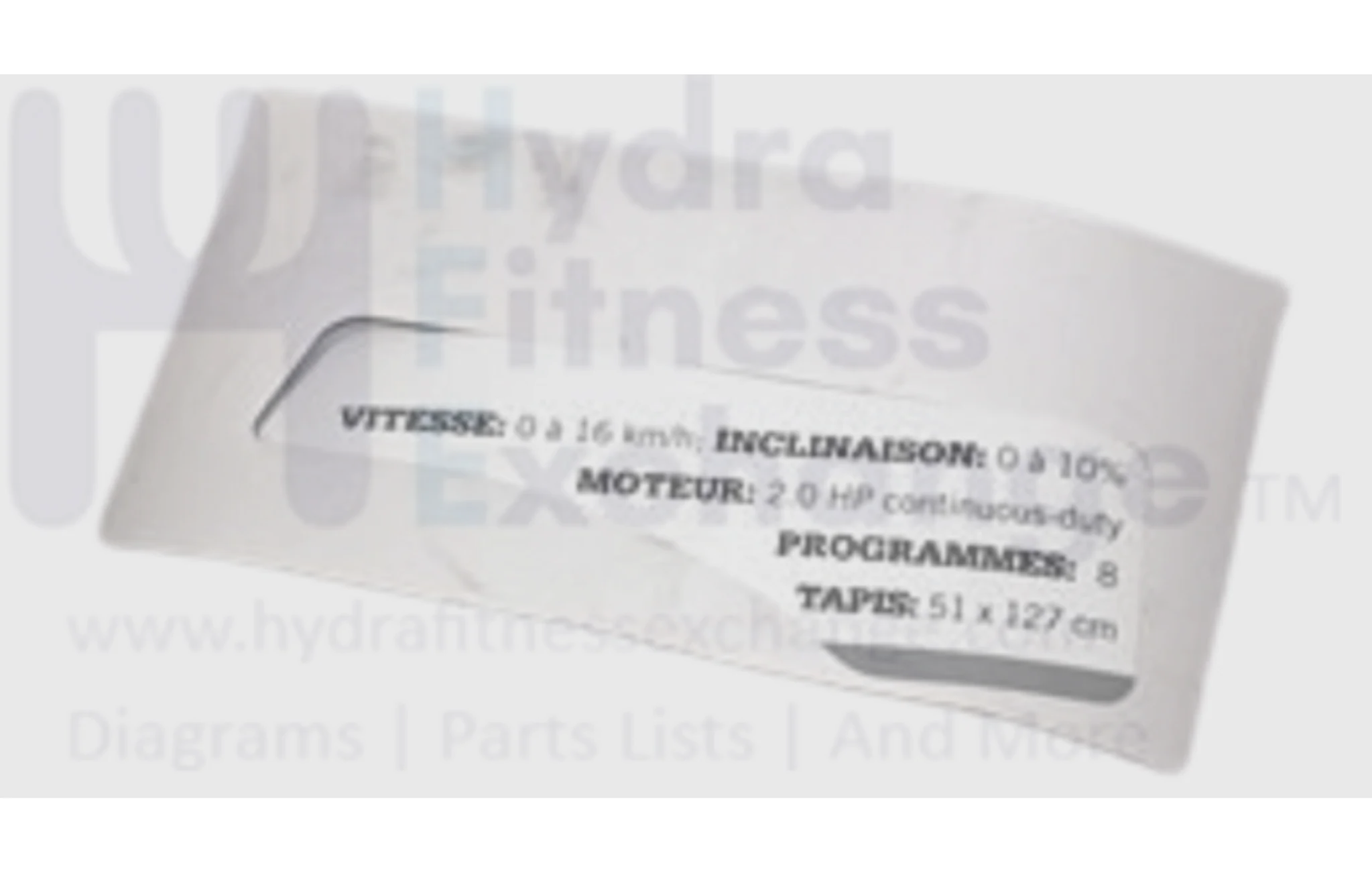 Horizon Fitness CT81 Treadmill Right Console Decal 079917