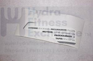 Horizon Fitness CT81 Treadmill Right Console Decal 079917 - Image 2