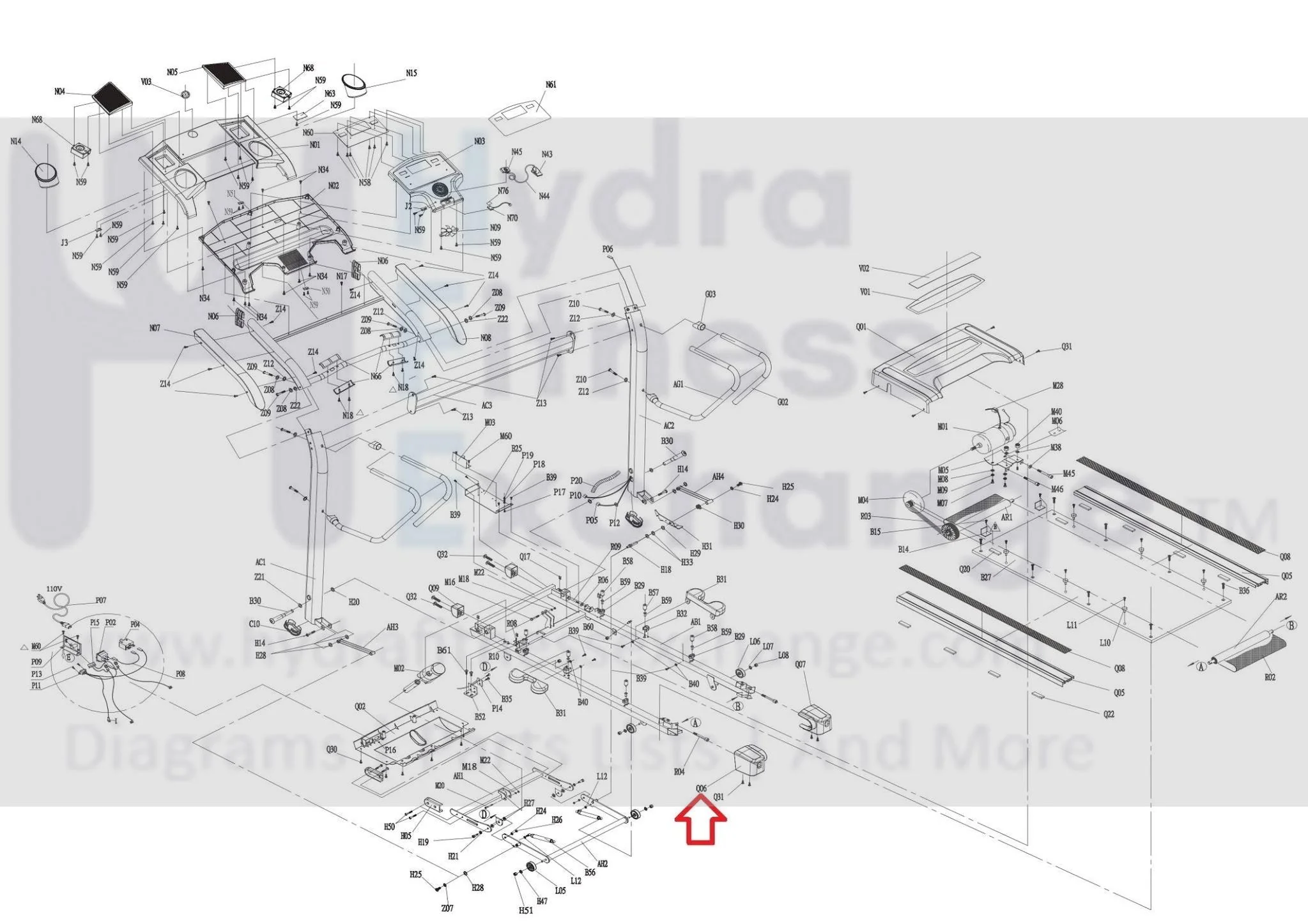 Horizon Fitness CT83 T83 T84 Treadmill Left End Cap 076797 - Image 3