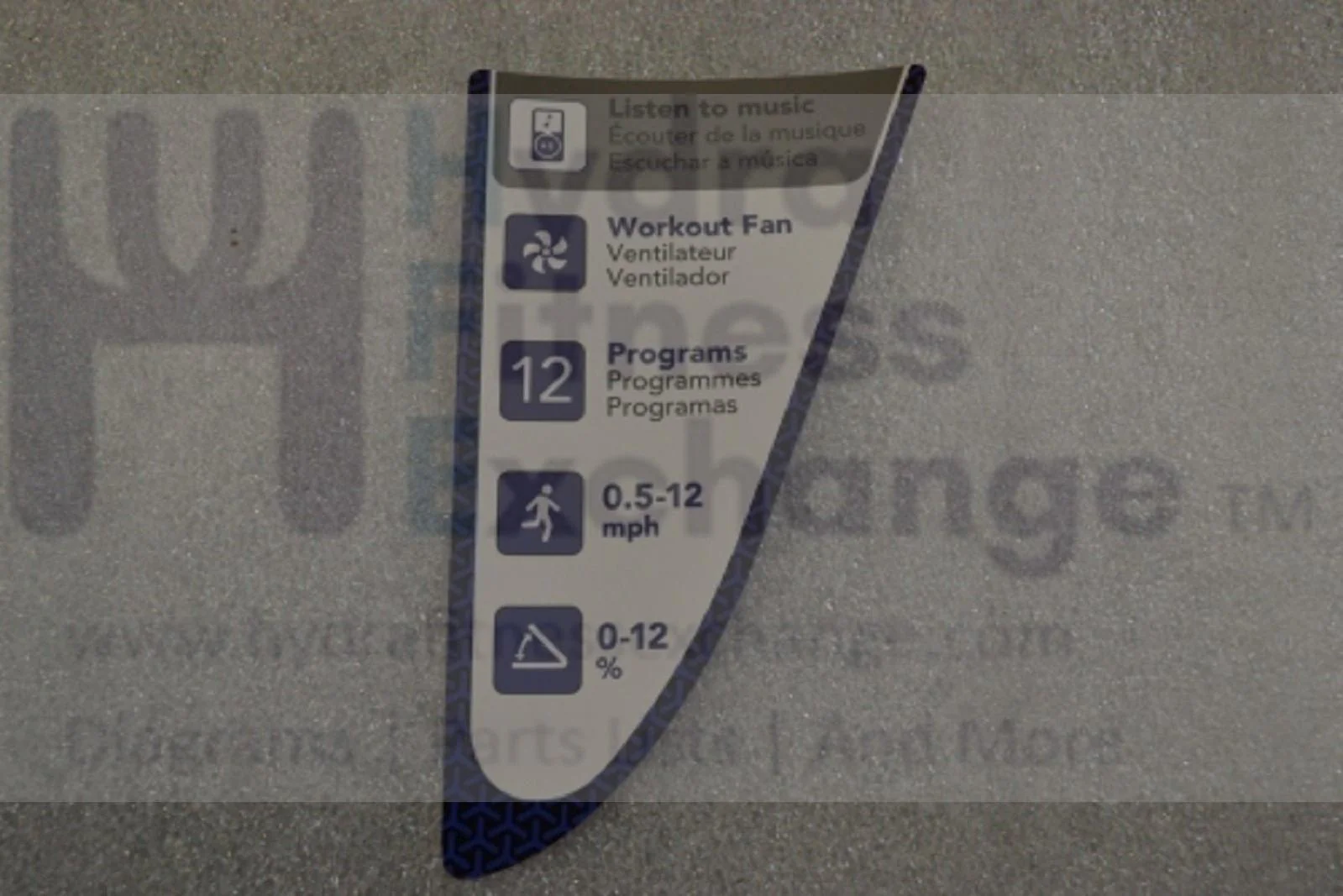 Horizon Fitness CT9.3 - T303 Treadmill Console Left Base Cover Decal 1000229627