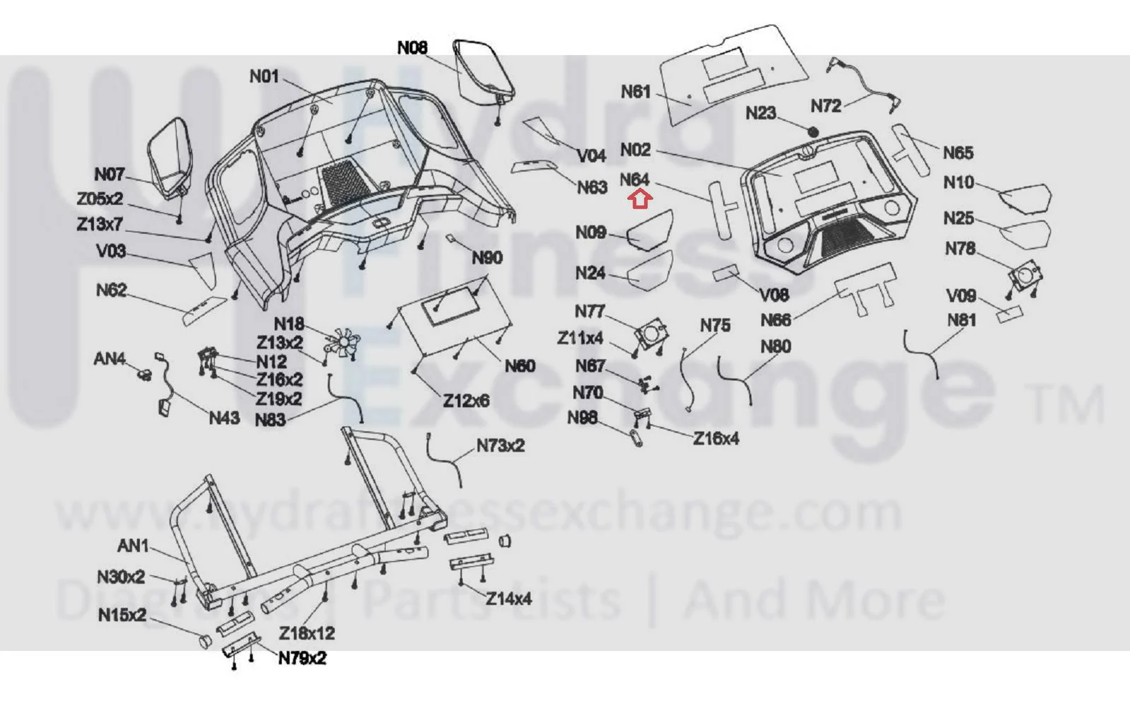 Horizon Fitness CT9.3-TM444B T303 Treadmill Console Key Pad Membrane 1 1000228697 - Image 2