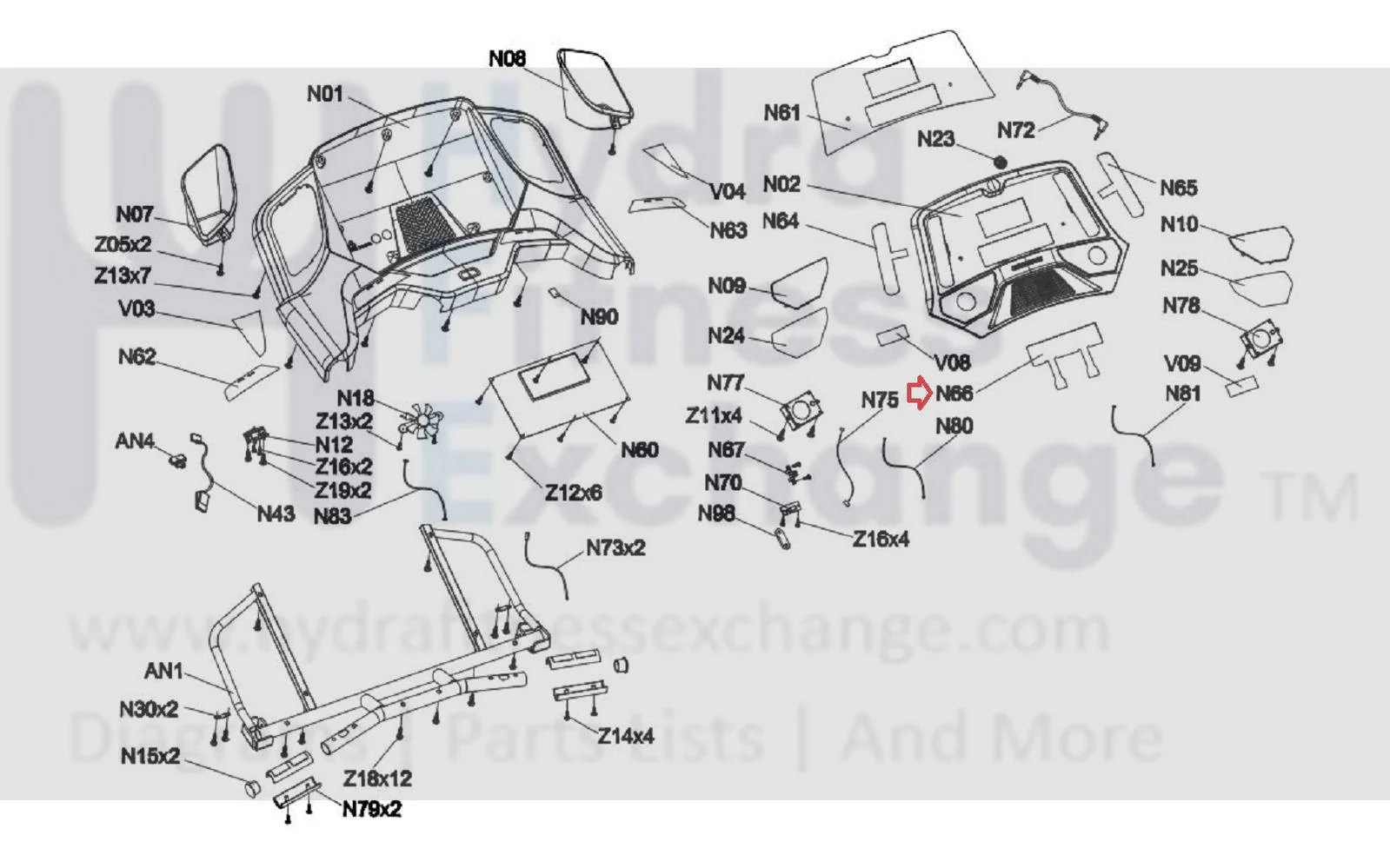 Horizon Fitness CT9.3-TM444B T303 Treadmill Console Key Pad Membrane 3 1000228699 - Image 2