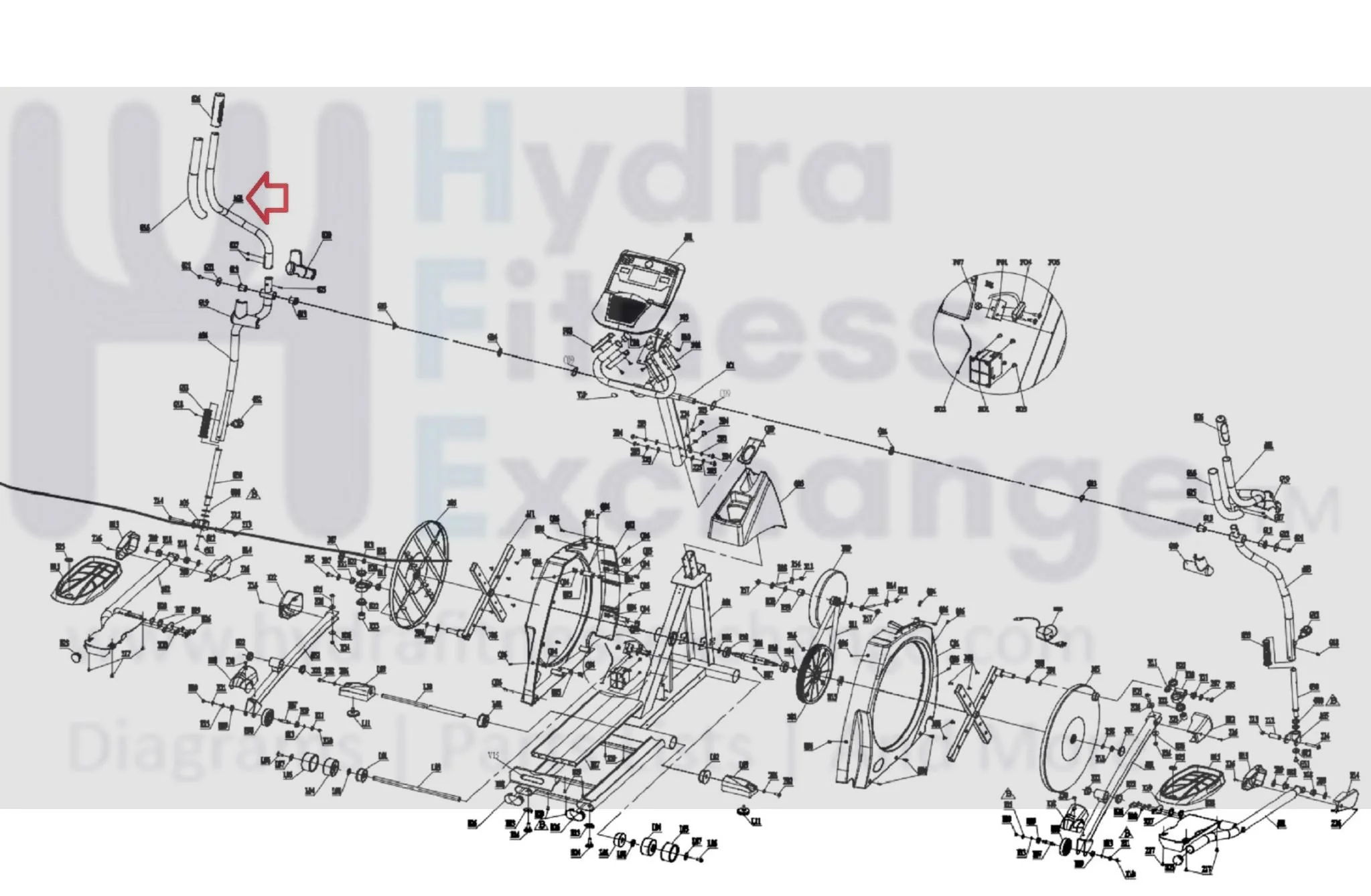 Horizon Fitness CX-66 E5 EX-66 EX-67 Elliptical Left Upper Handlebar Set 082367 - Image 2