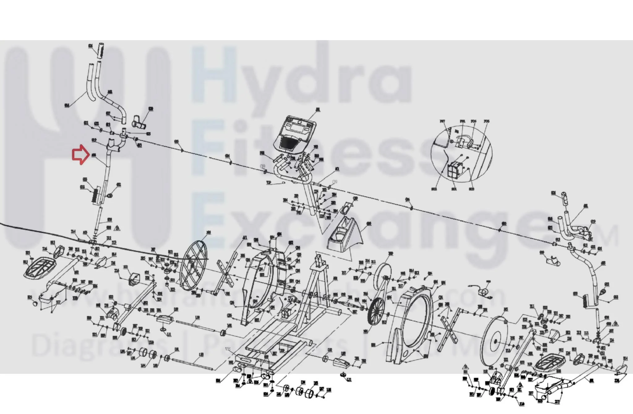 Horizon Fitness CX-66 EX-66 EX-67 Elliptical Left Upper Body Leg Set 081508 - Image 2