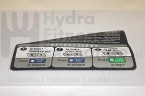 Horizon Fitness DT680 Treadmill Console Decal 039037-AX - Image 2