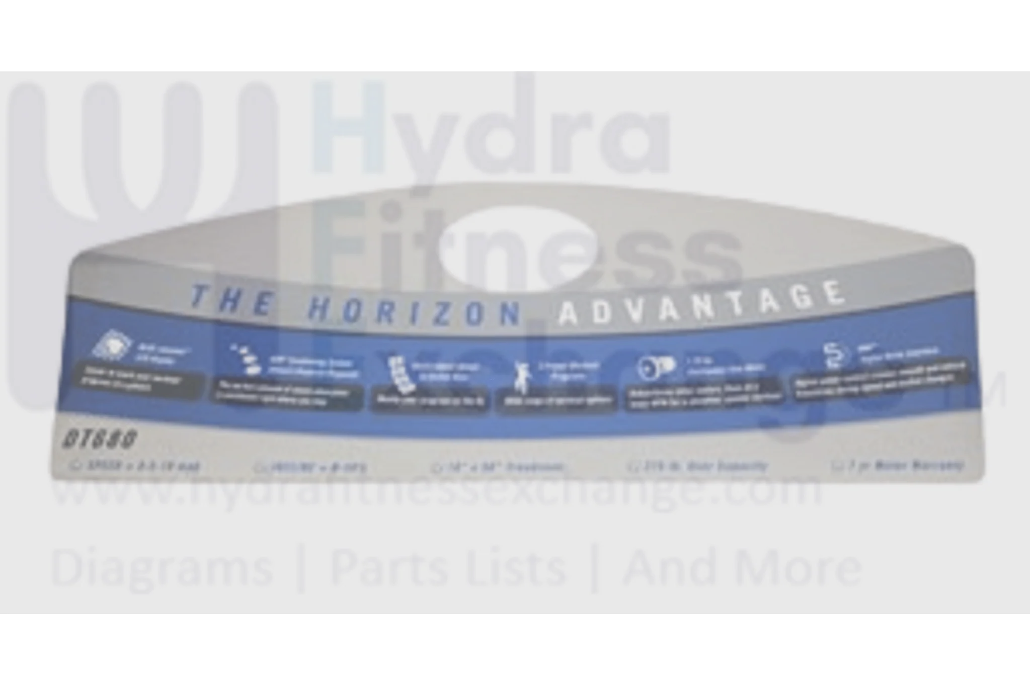 Horizon Fitness DT680 Treadmill Display Console Decal 039035-AX