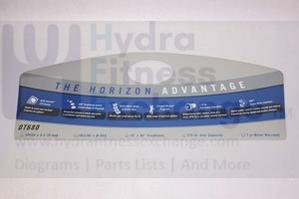 Horizon Fitness DT680 Treadmill Display Console Decal 039035-AX - Image 2