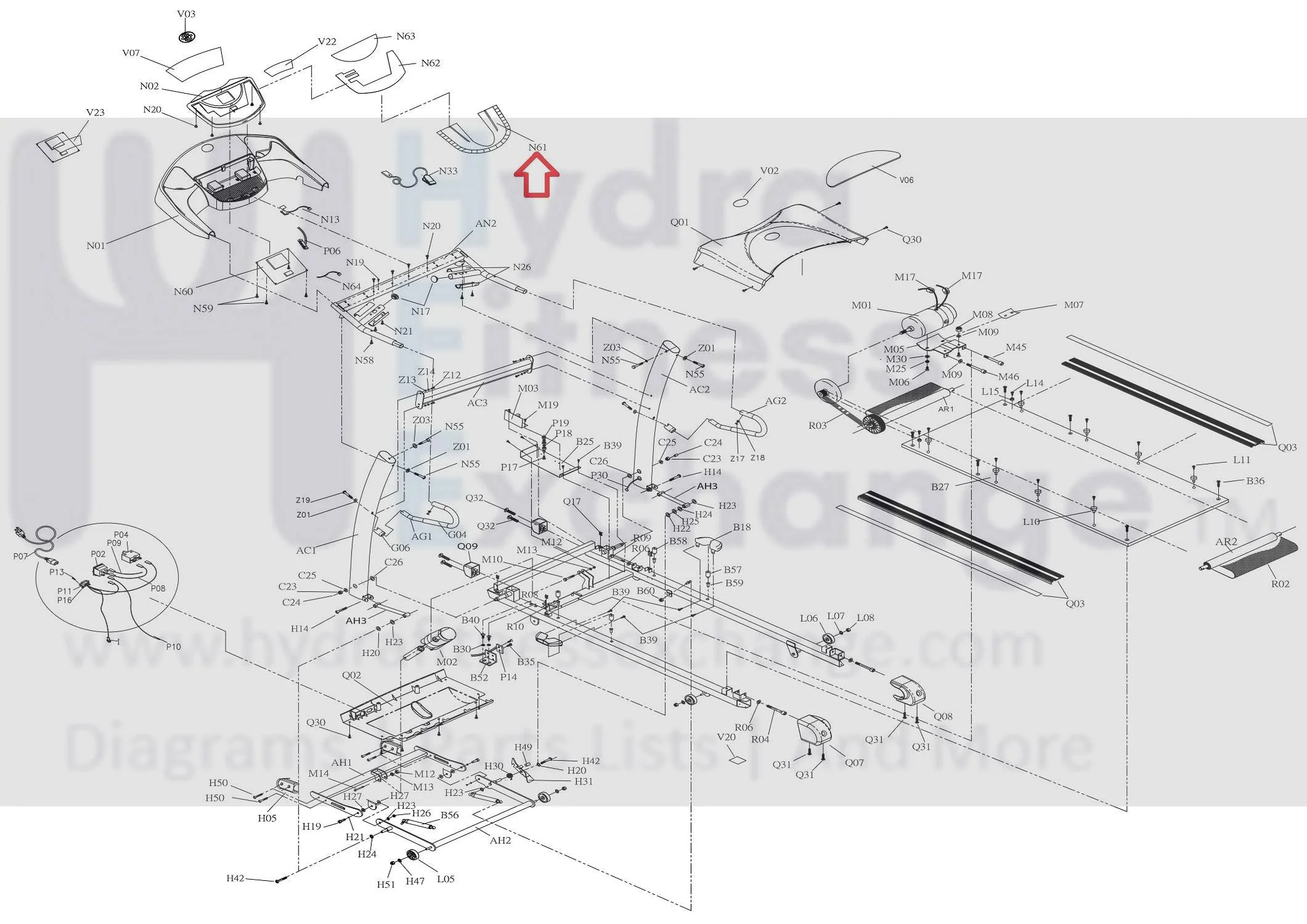 Horizon Fitness DT680 Treadmill Overlay 039030-AX - Image 3
