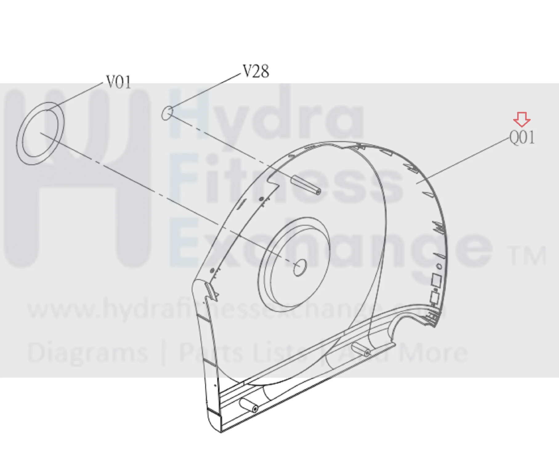Horizon Fitness E1100GS - EP518 EX68 - EP514 Elliptical Left Side Cover 1000102967 - Image 2