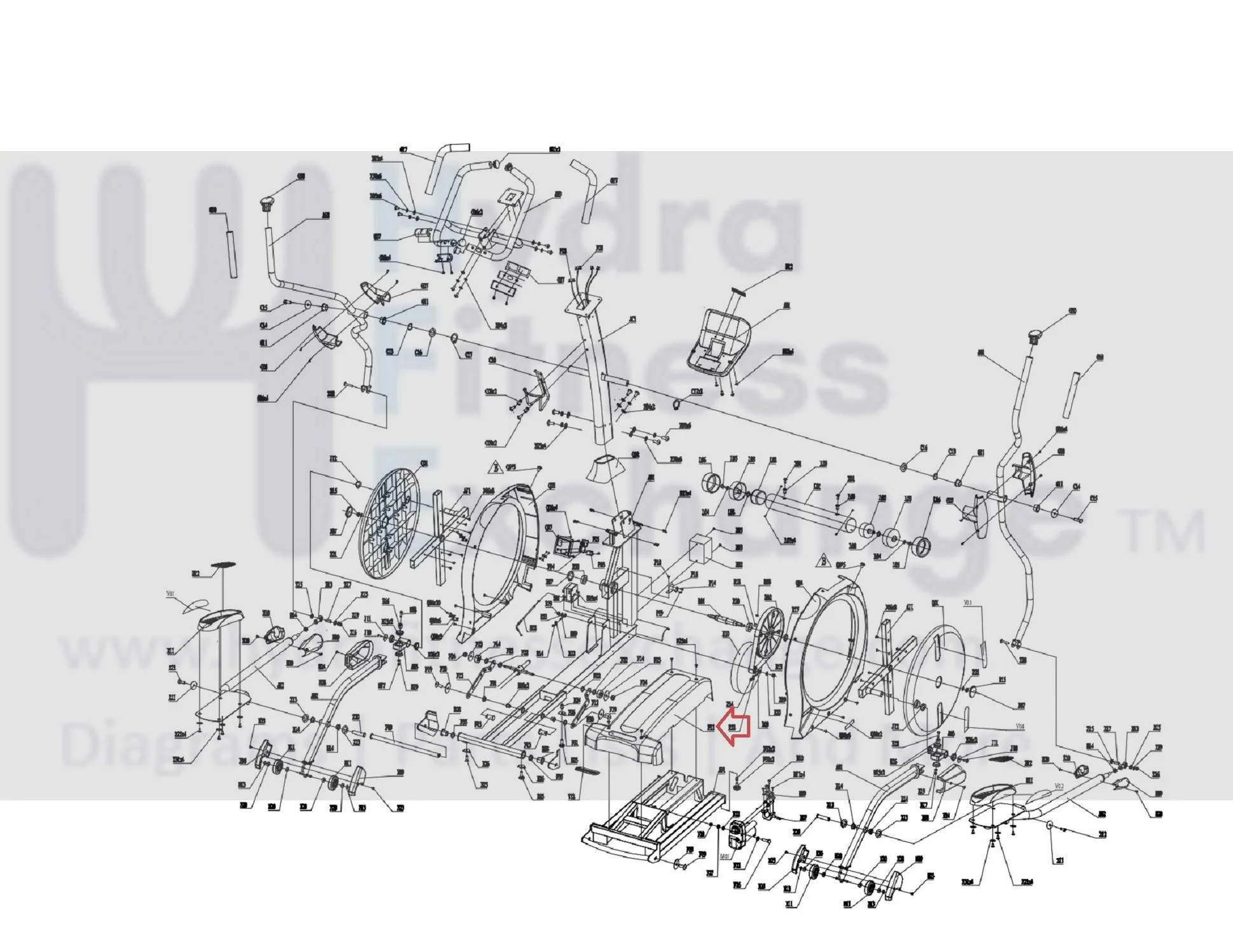 Horizon Fitness E1201 EP226 EP226B EP226D EP226C Elliptical Elevation Cover 1000092571 - Image 2