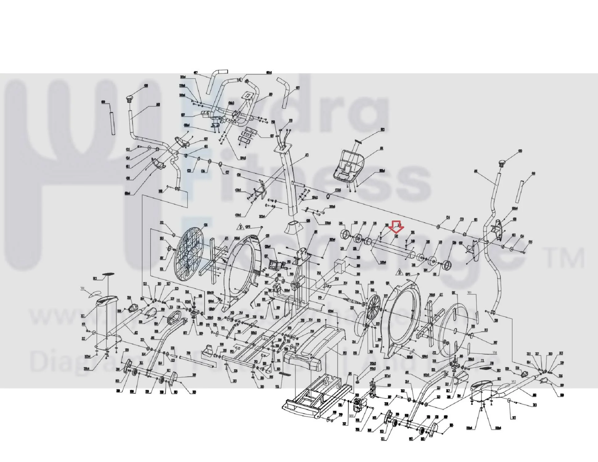 Horizon Fitness E1201 EP226 EP226B EP226D EP226C Elliptical Front Foot Stabilizer Set 1000092221 - Image 2