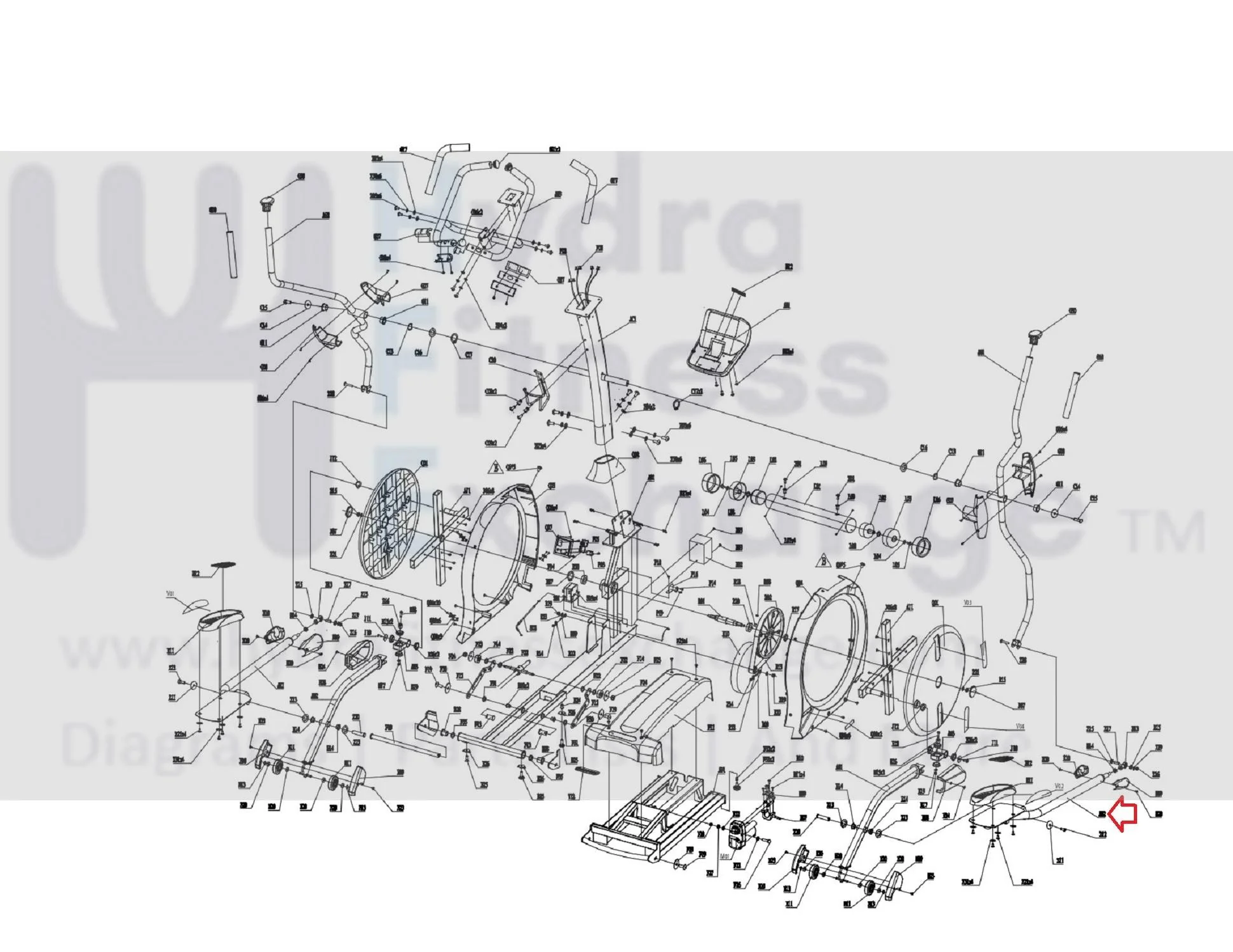 Horizon Fitness E1201 EP226 EP226B EP226D EP226C Elliptical Right Foot Pedal Link Arm 1000092224 - Image 2