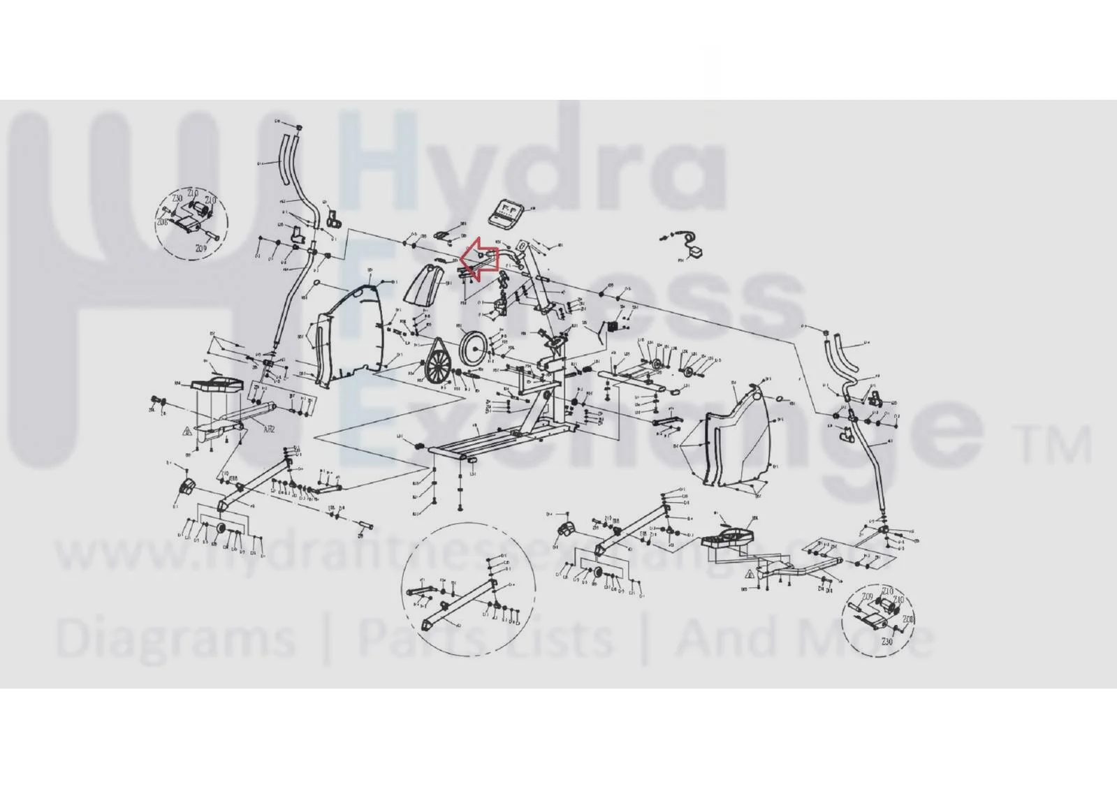 Horizon Fitness E401 - EP503 Elliptical Console Mast Upper Cover 100759 - Image 2