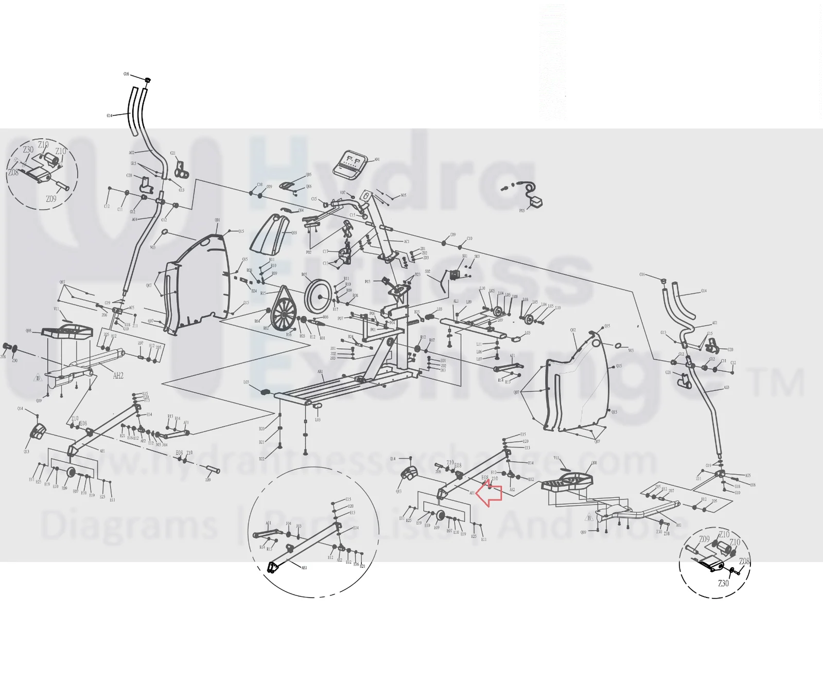 Horizon Fitness E401 - EP503 Elliptical Foot Pedal Arm 100835 - Image 2