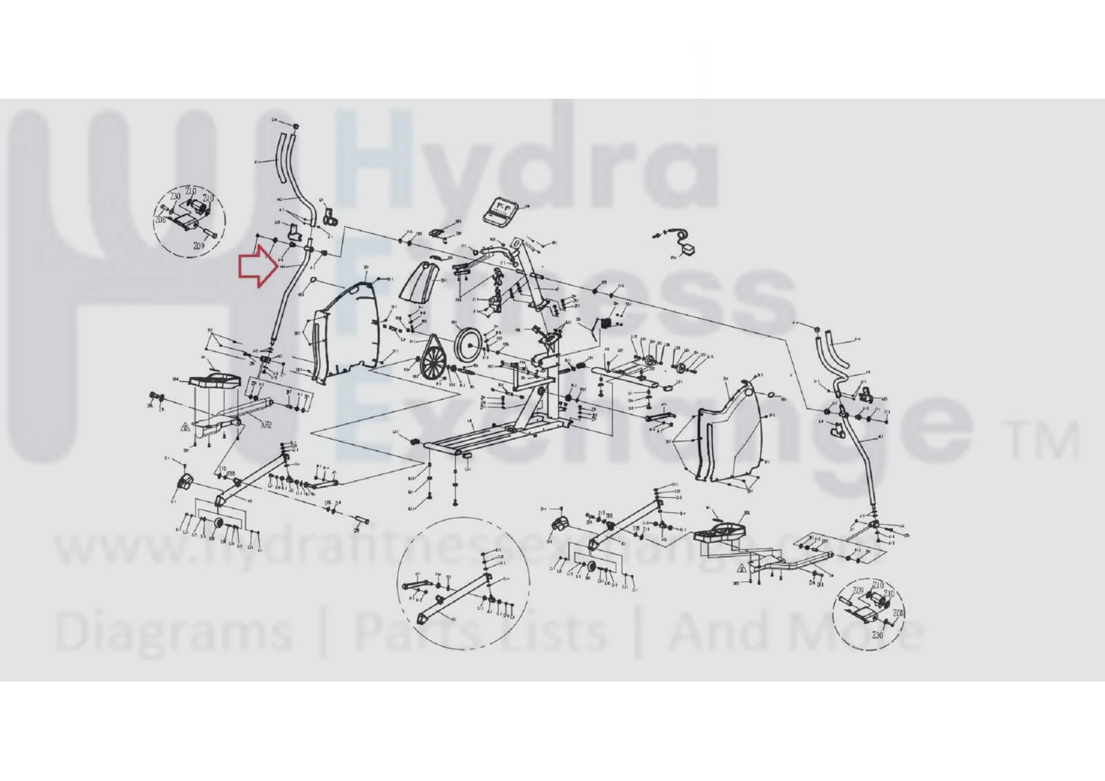 Used Horizon Fitness E401 - EP503 Elliptical Left Upper Body Leg 100829 - Image 2