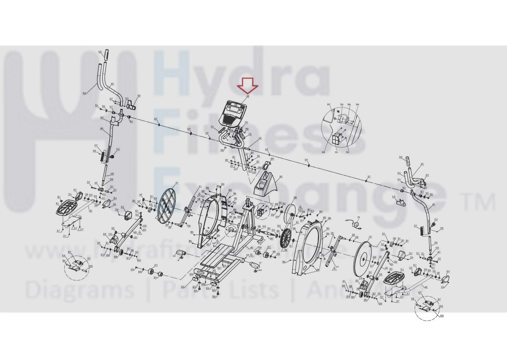 Horizon Fitness E5 EX-66 EX-67 Elliptical Display Console Assembly 102674 - Image 2