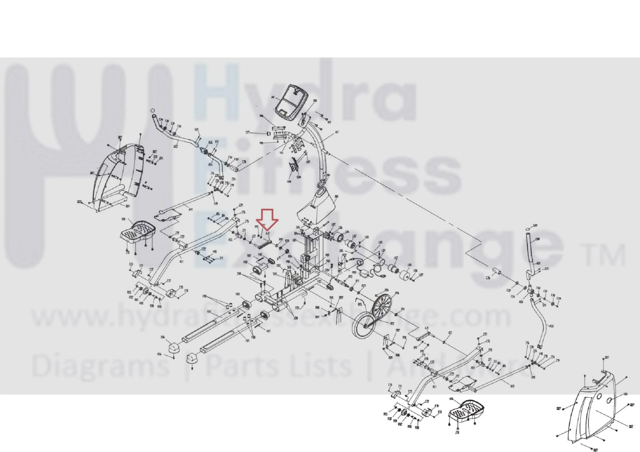 Horizon Fitness E500 - EP193 Elliptical Crank Arm - Image 2
