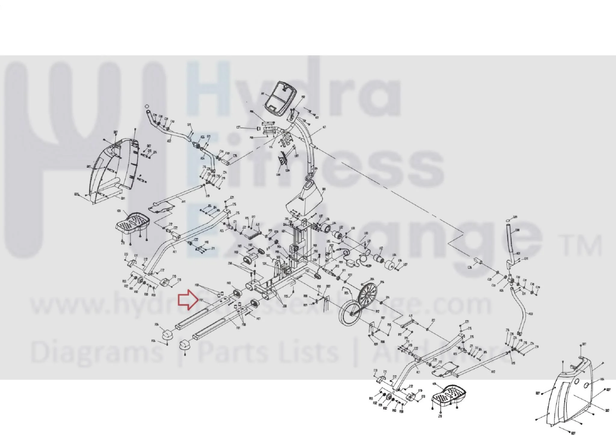 Horizon Fitness E500 - EP193 Elliptical Guide Rail Set 088692 - Image 2