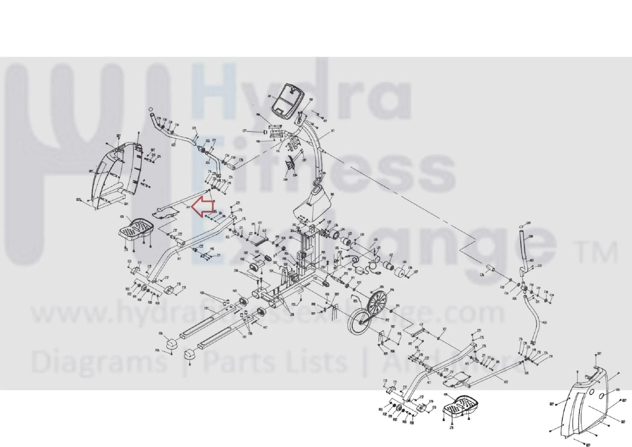 Horizon Fitness E500 - EP193 Elliptical Left Lower Link Arm 079595 - Image 2