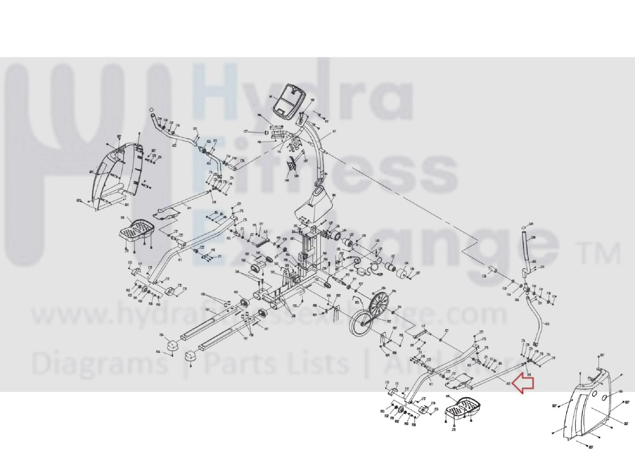 Horizon Fitness E500 - EP193 Elliptical Right Lower Link Arm 079596 - Image 2