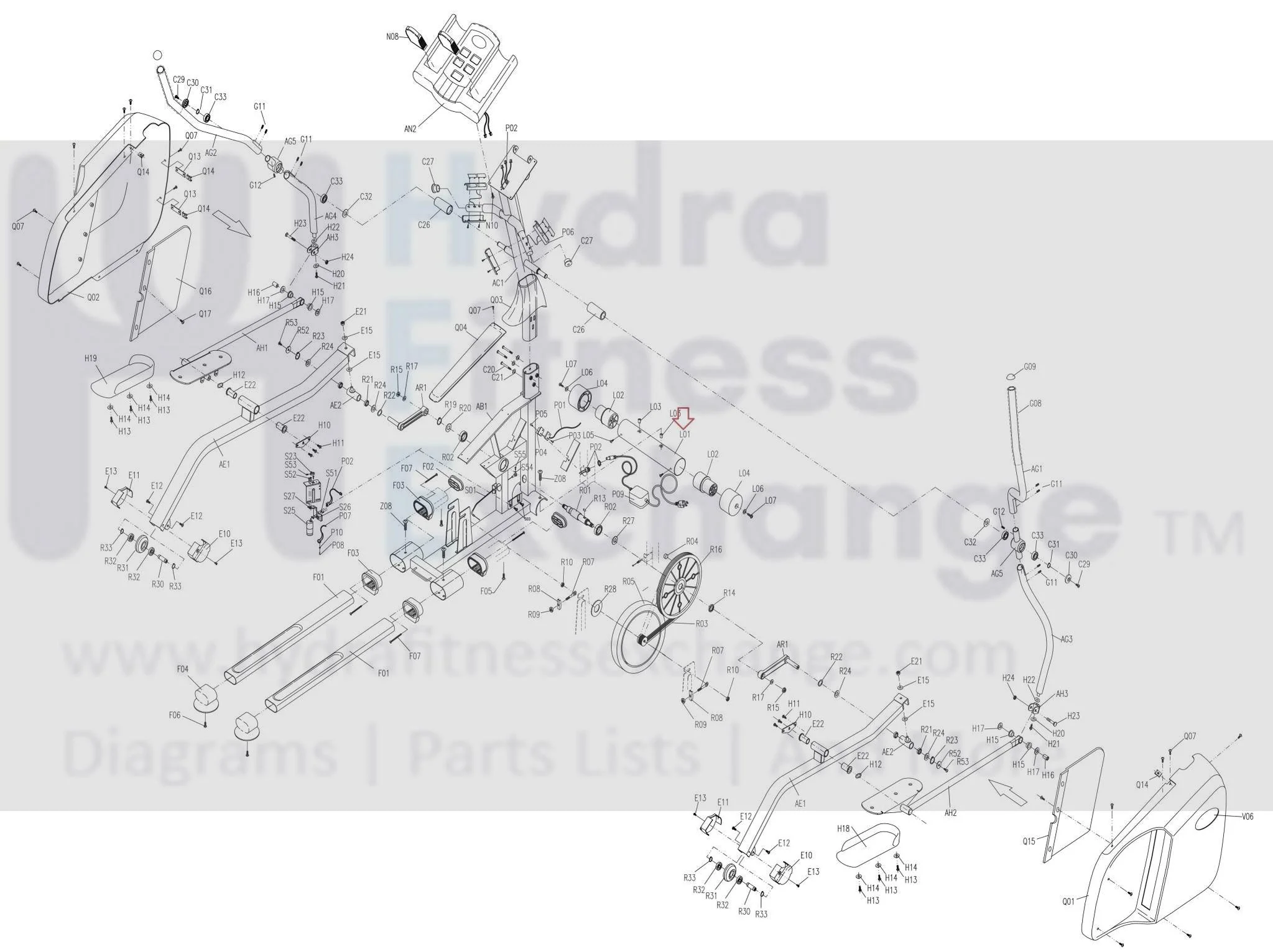 Horizon Fitness E70 - EP120 E95 - EP139 Elliptical Front Foot Stabilizer Set 023516-Z - Image 2
