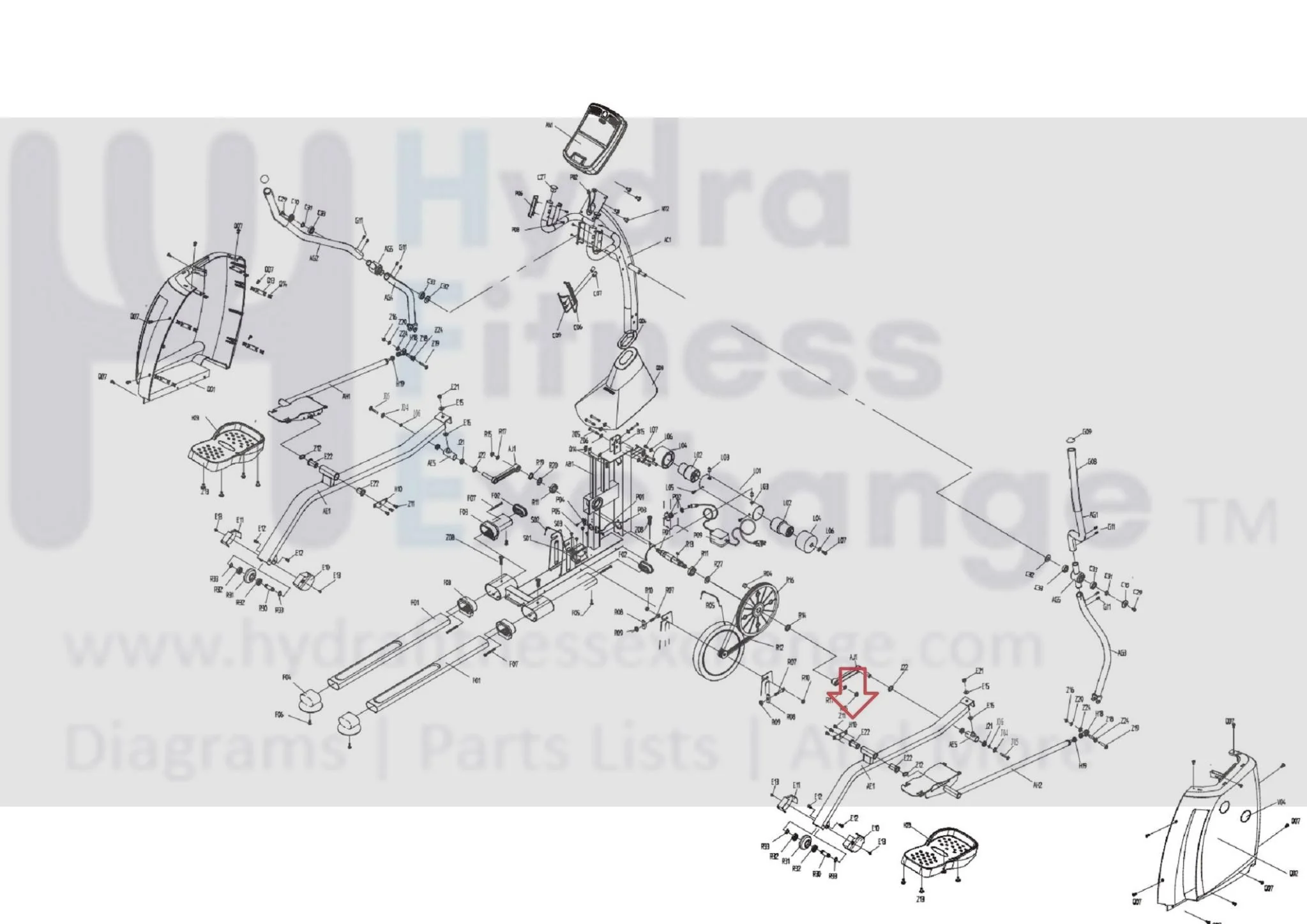 Horizon Fitness E700 - EP194 Elliptical Connection Foot Plate 079979 - Image 3