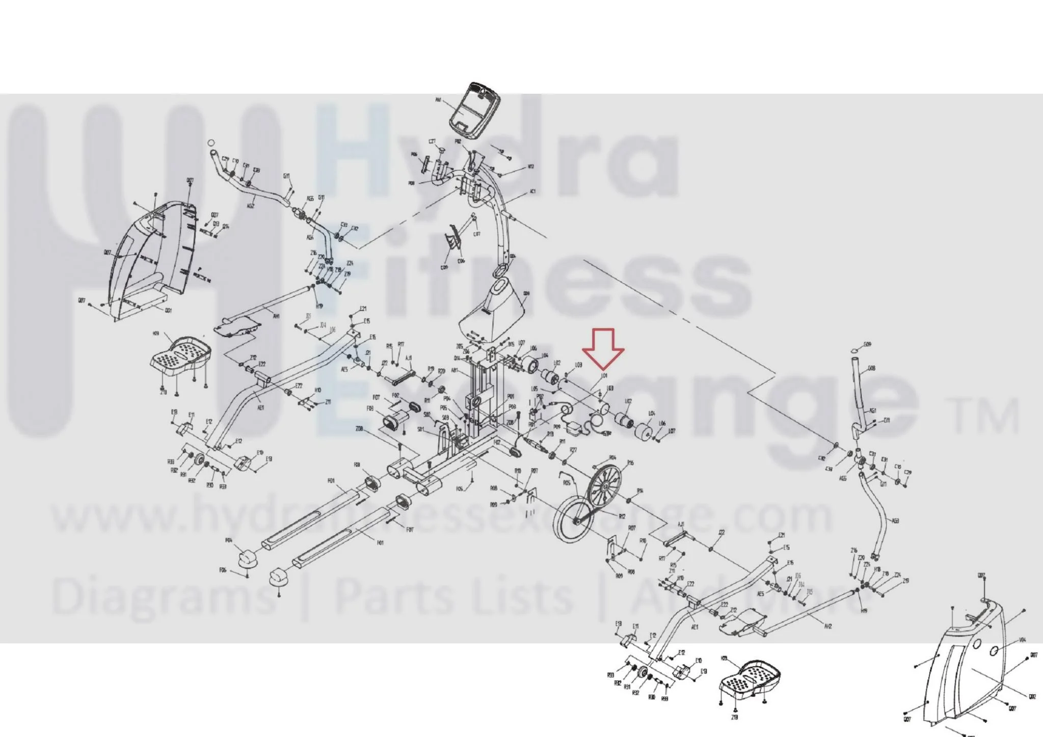Horizon Fitness E700 - EP194 Elliptical Front Foot Stabilizer 079634 - Image 2