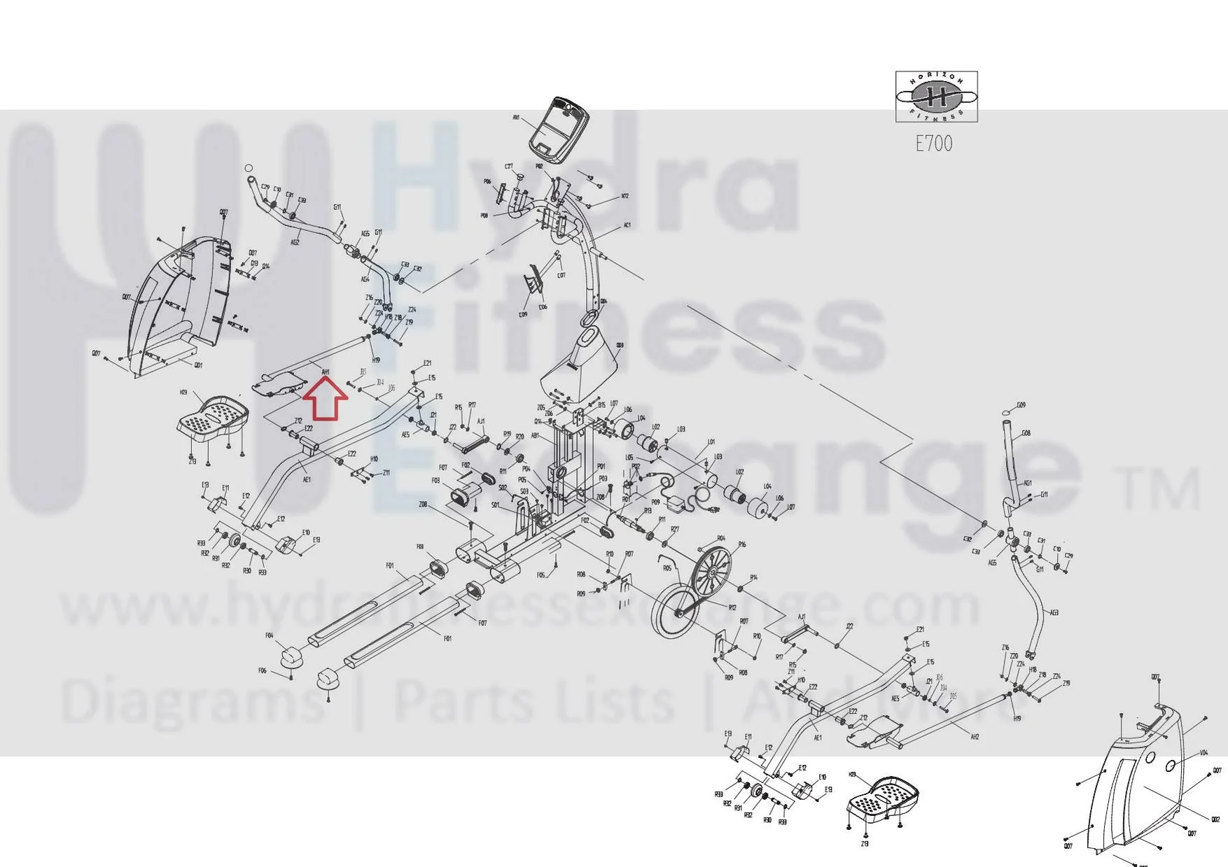 Horizon Fitness E700 EP194 Elliptical Left Link Arm Set 079635 - Image 2
