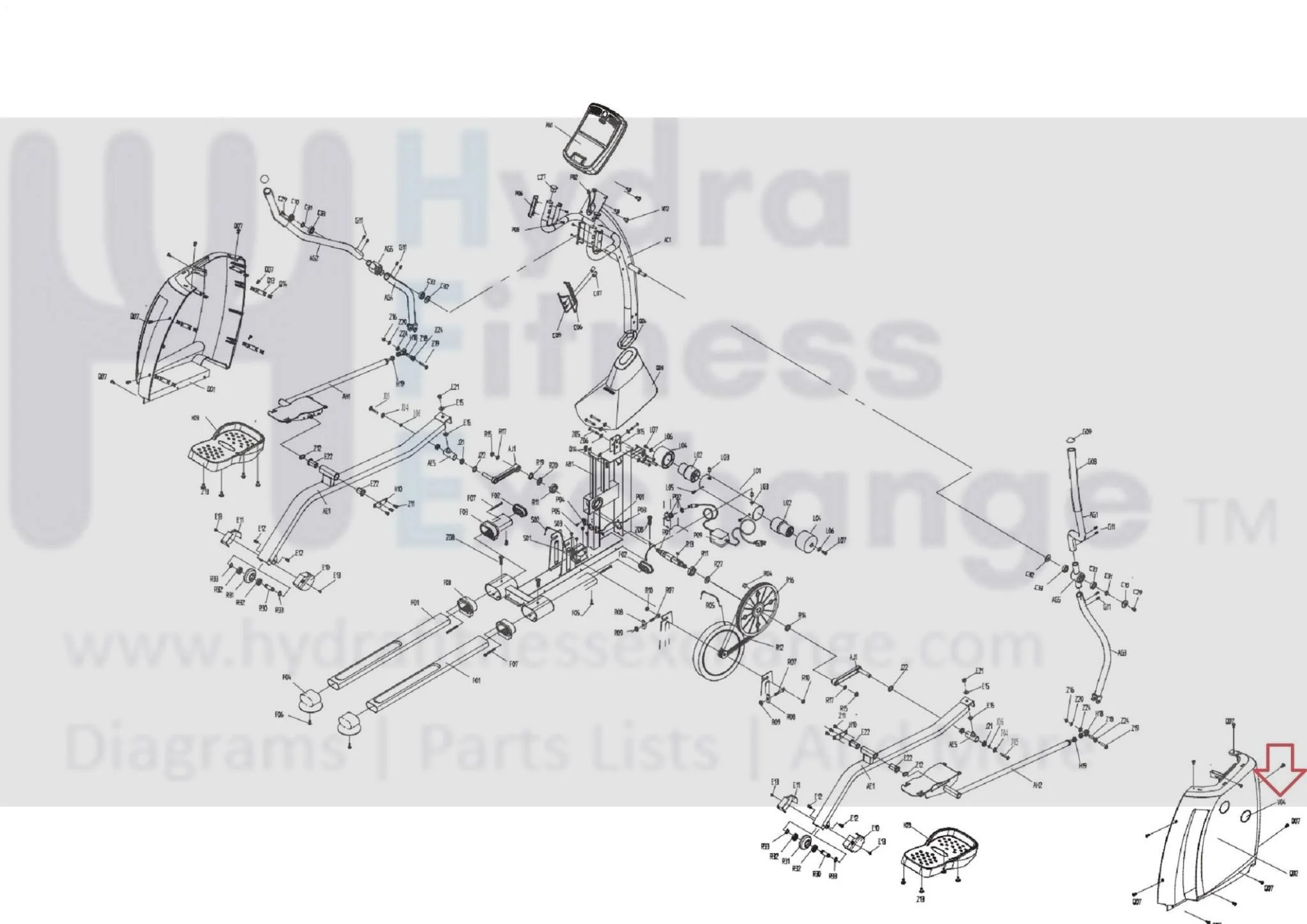 Horizon Fitness E700 - EP194 Elliptical Side Cover Decal 073509 - Image 2