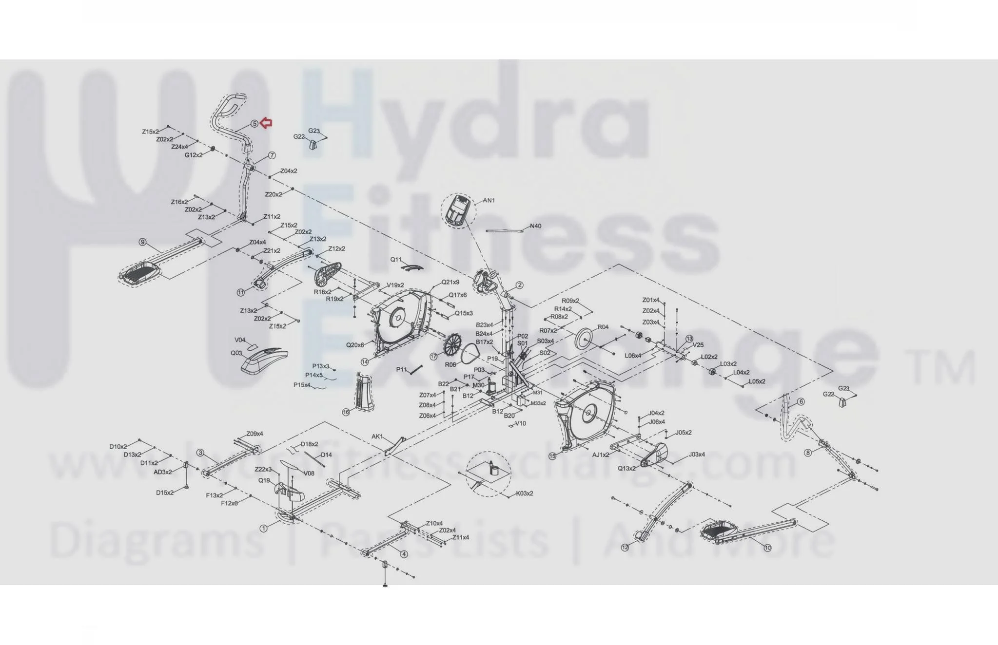 Horizon Fitness E9 - EP586 Elliptical Left Arm Rest Set Semi Assembly 1000348024 - Image 3