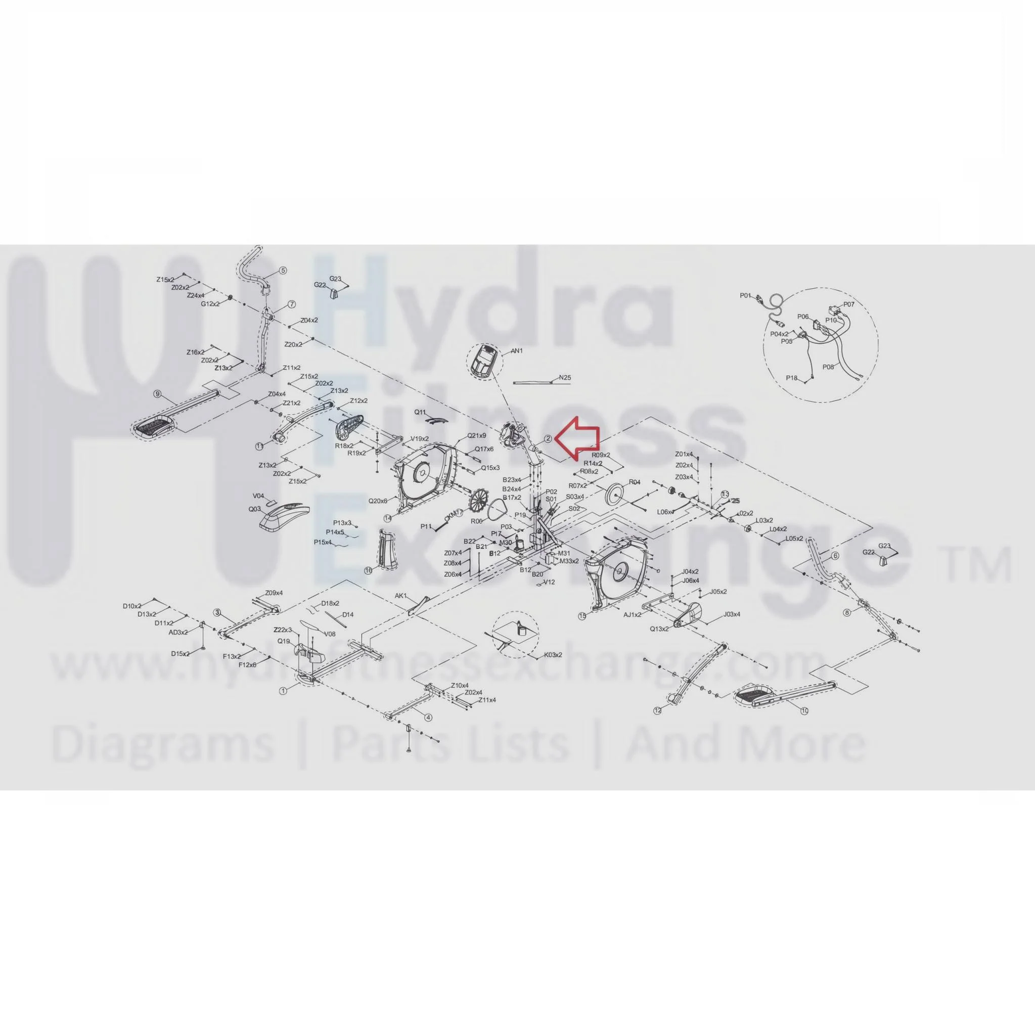 Horizon Fitness Elite E7 - EP585 Elliptical Console Mast Set 1000347988 - Image 2