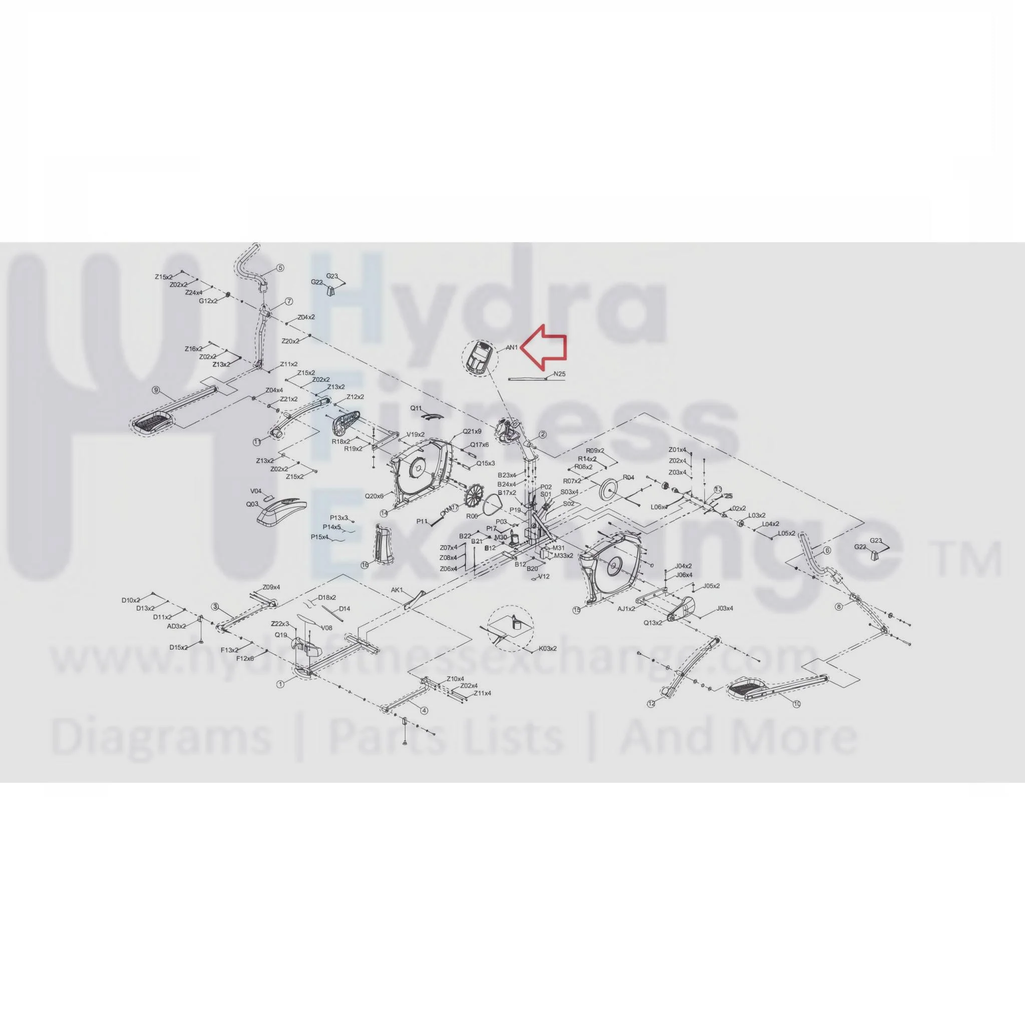 Horizon Fitness Elite E7 - EP585 Elliptical Display Console Assembly 1000328875 - Image 2