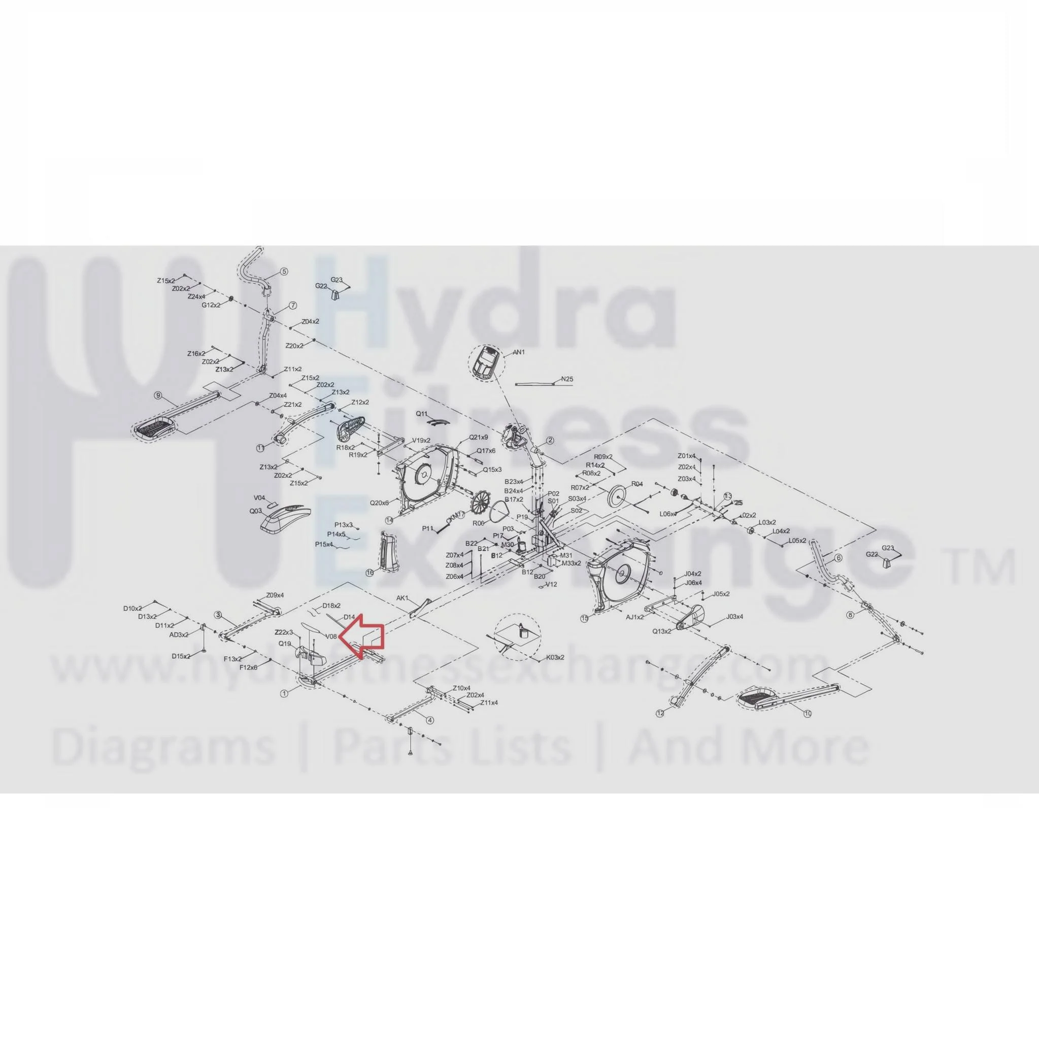 Horizon Fitness Elite E7 - EP585 Elite E9 - EP586 Elliptical Rear Foot Stabilizer Logo Label 1000328897 - Image 2
